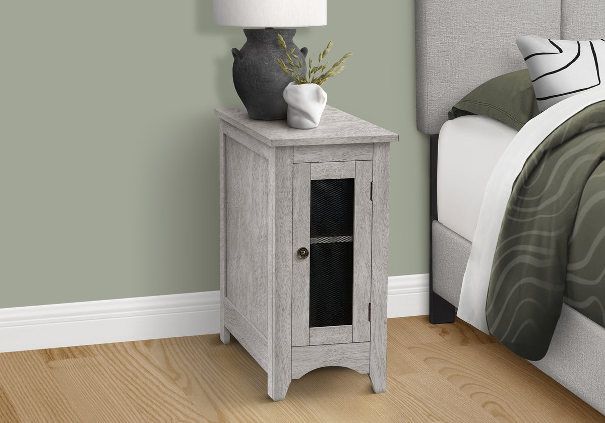 Accent Table 24"H Antique White & Espresso Storage-Accent Tables-DECOROLALA