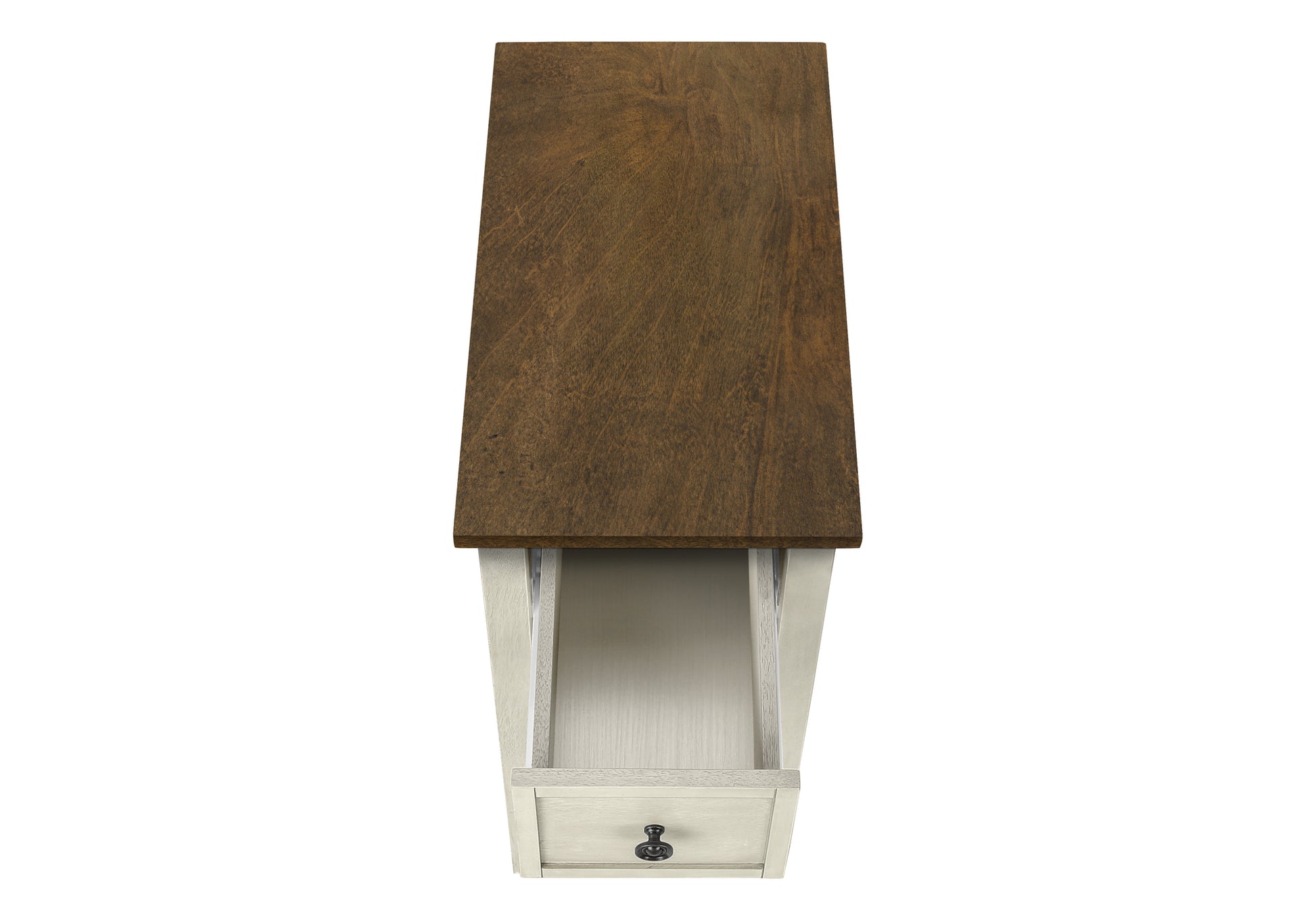 Accent Table - 24"H / Antique White / Espresso Veneer-Accent Table-DECOROLALA