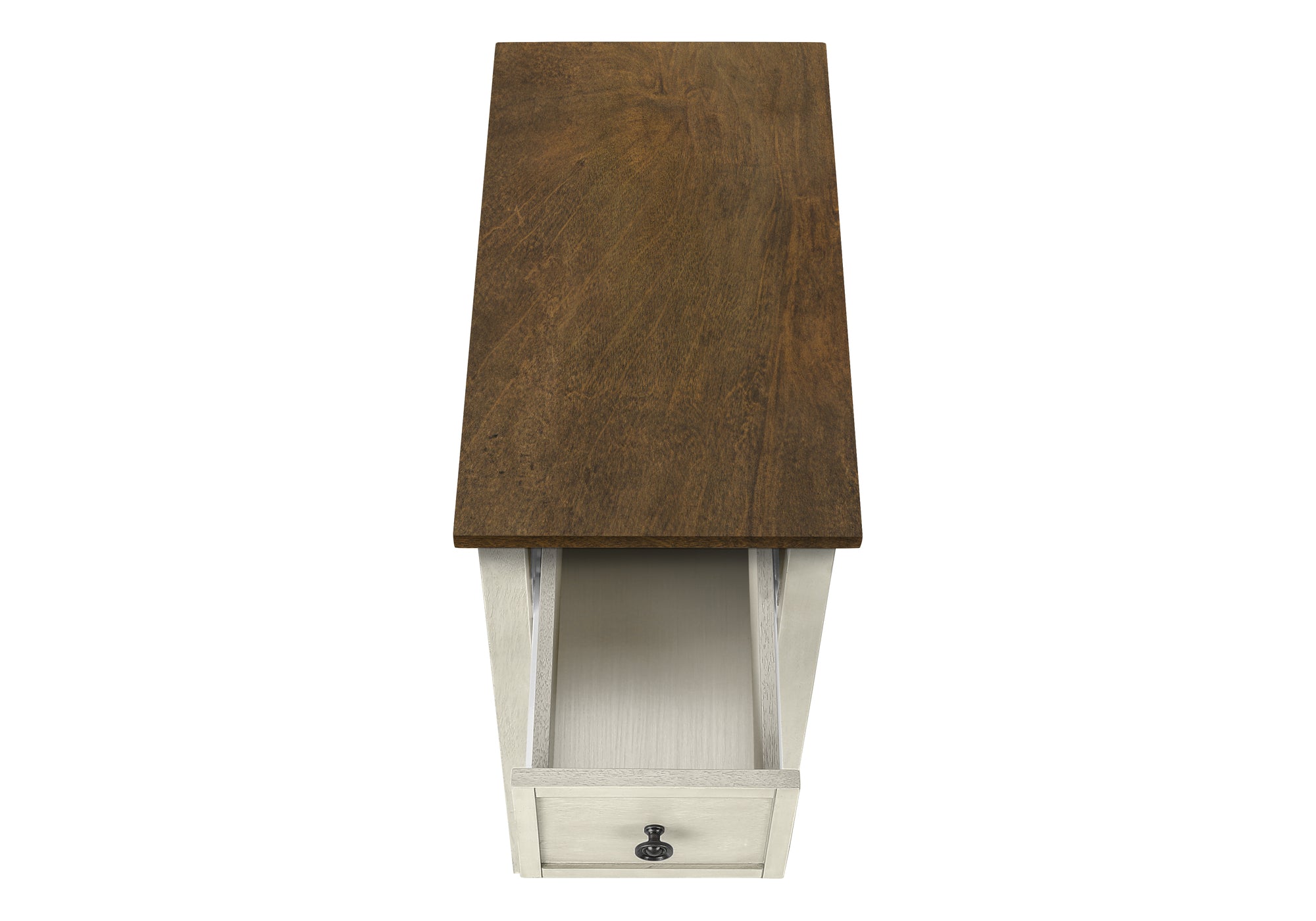 Accent Table - 24"H / Antique White / Espresso Veneer-Accent Table-DECOROLALA