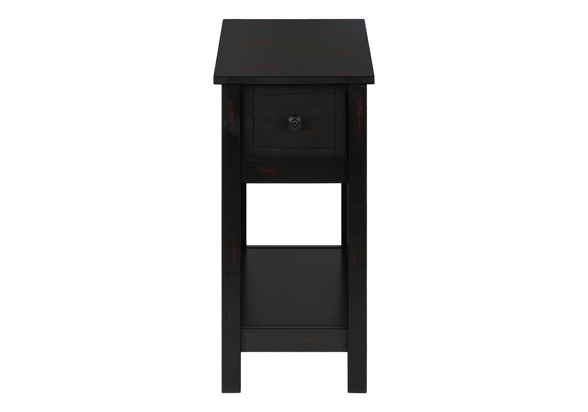 Accent Table 24"H Black Veneer End Table with Storage-Accent Table-DECOROLALA