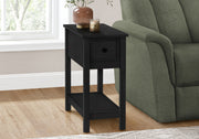 Accent Table 24"H Black Veneer End Table with Storage-Accent Table-DECOROLALA