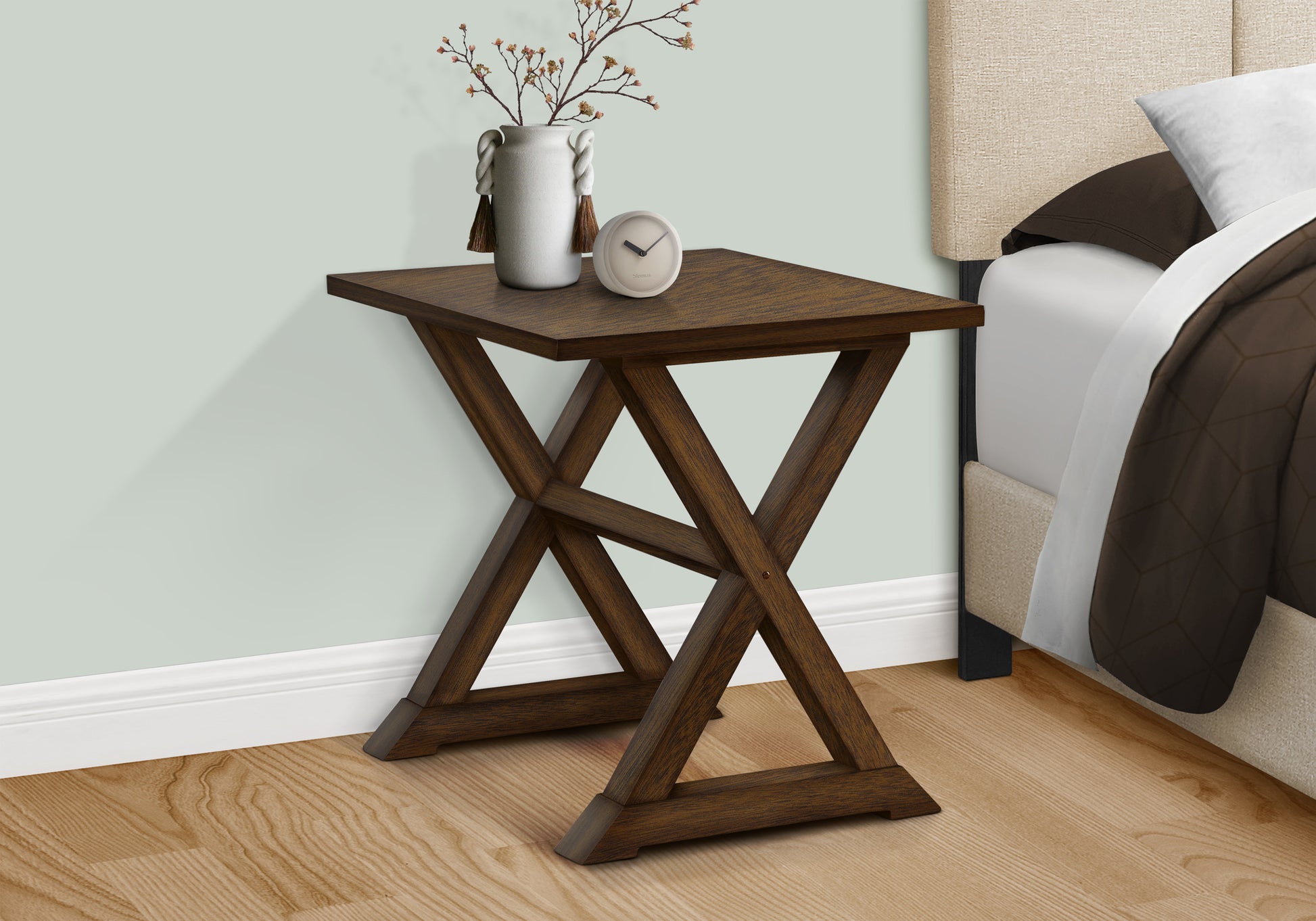 Accent Table 24"H Black Veneer Square End Table-Accent Table-DECOROLALA