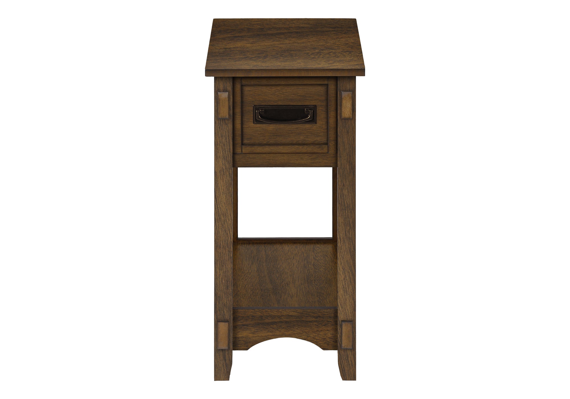 Accent Table 24"H Brown Walnut Veneer with Drawer-Accent Table-DECOROLALA