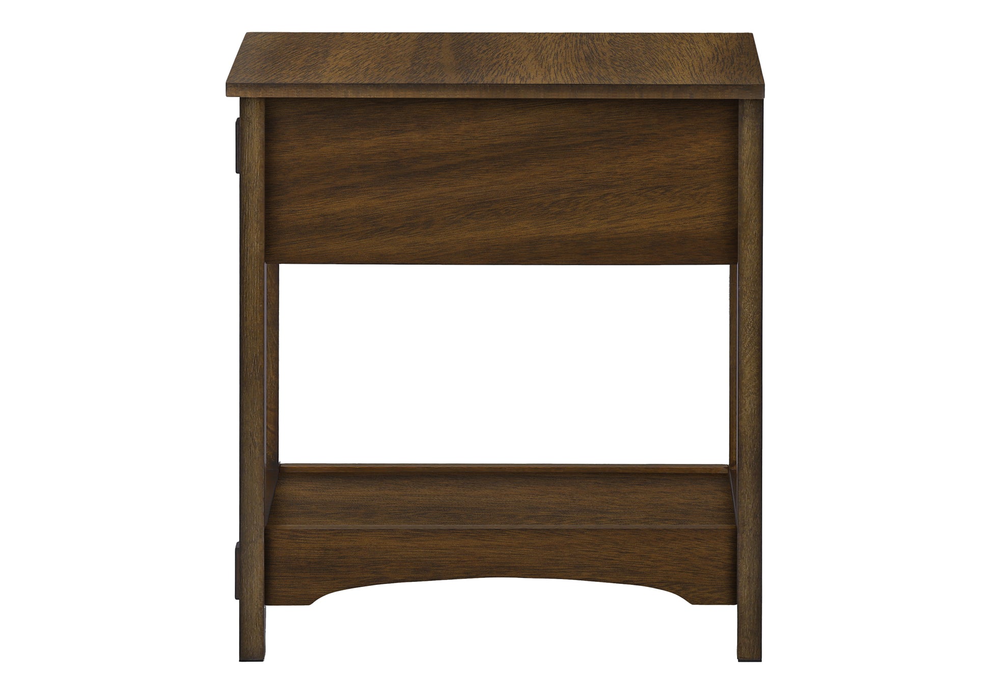 Accent Table 24"H Brown Walnut Veneer with Drawer-Accent Table-DECOROLALA