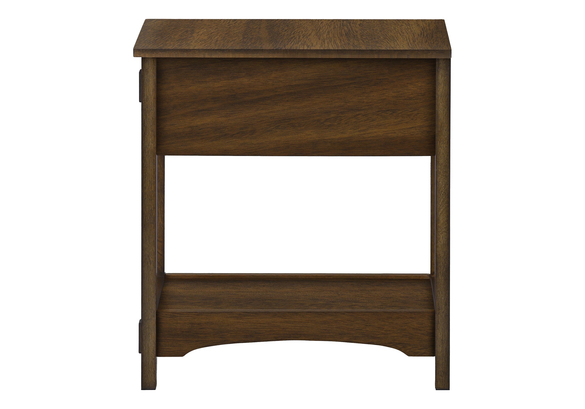 Accent Table 24"H Brown Walnut Veneer with Drawer-Accent Table-DECOROLALA