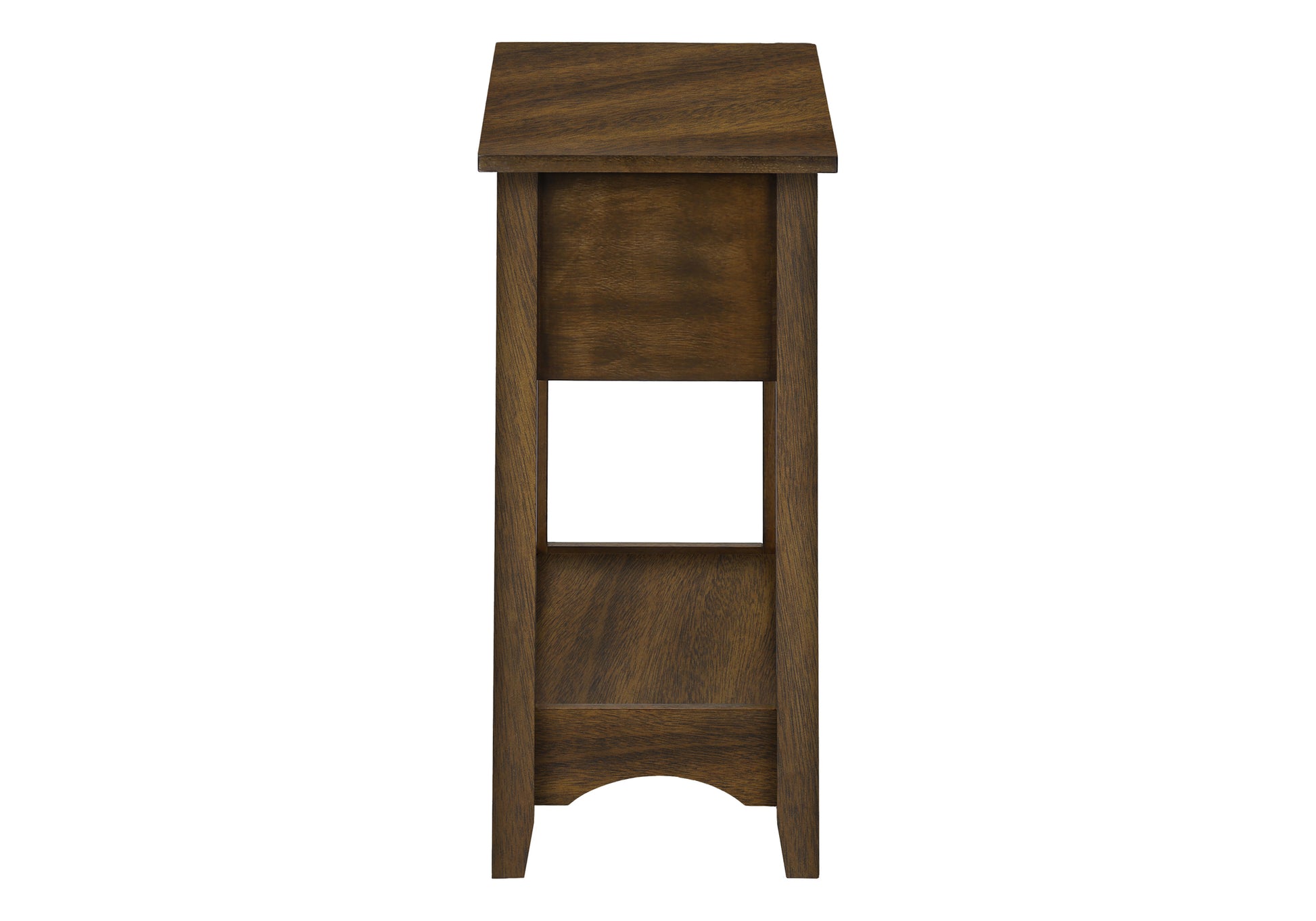 Accent Table 24"H Brown Walnut Veneer with Drawer-Accent Table-DECOROLALA