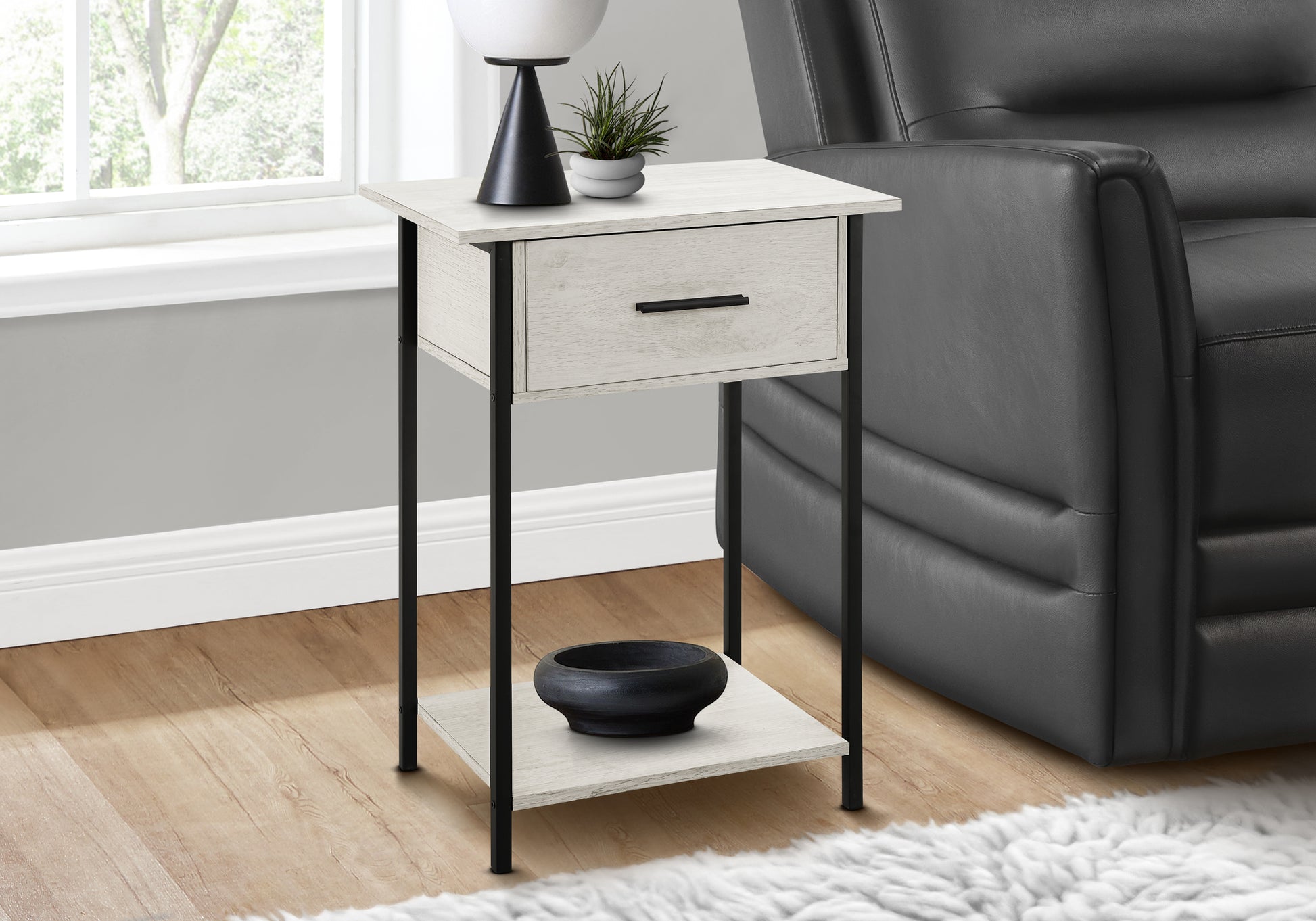 Accent Table 24"H Dark Bronze 2-Tier Storage-Accent Table-DECOROLALA