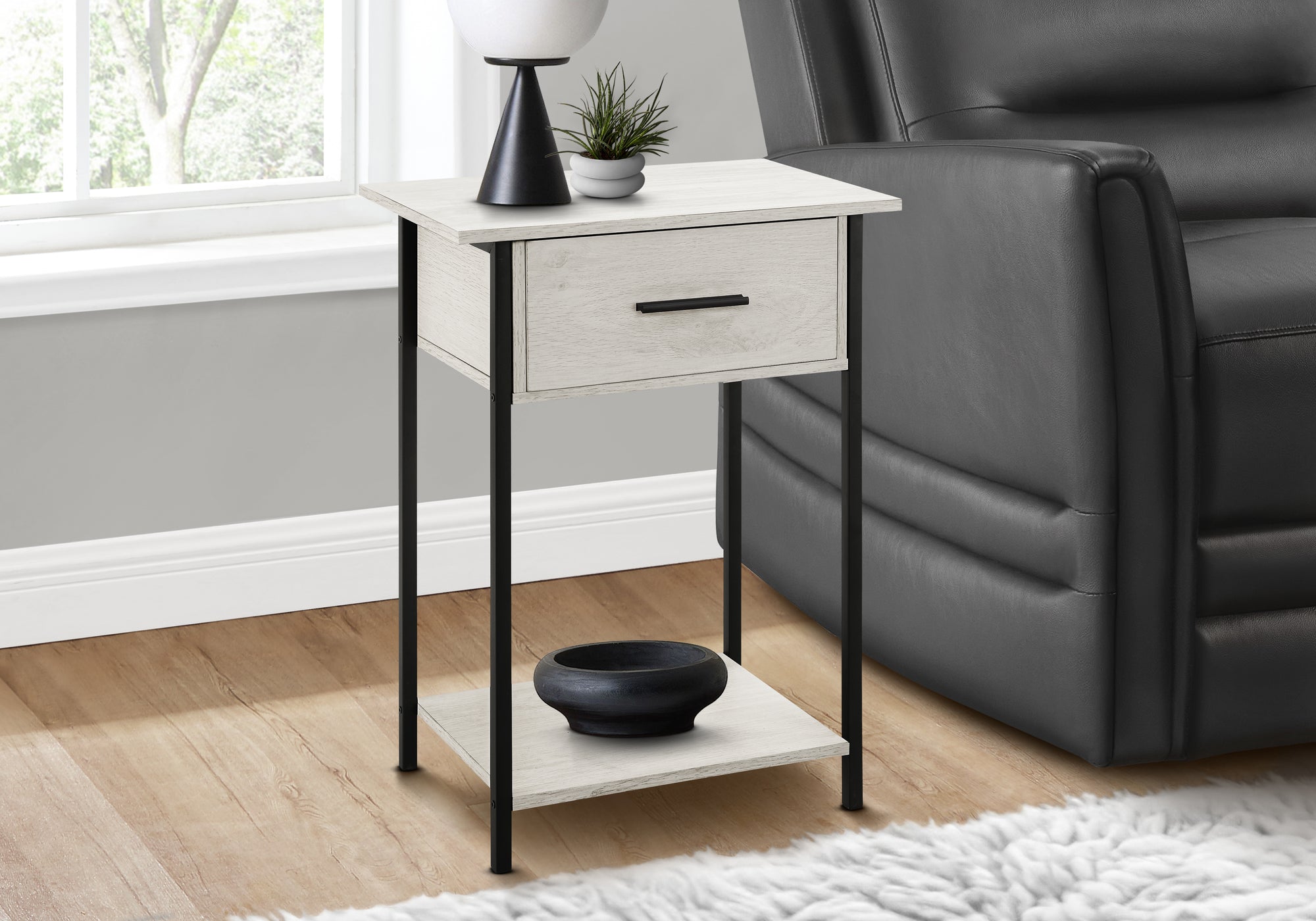 Accent Table 24"H Dark Bronze 2-Tier Storage-Accent Table-DECOROLALA