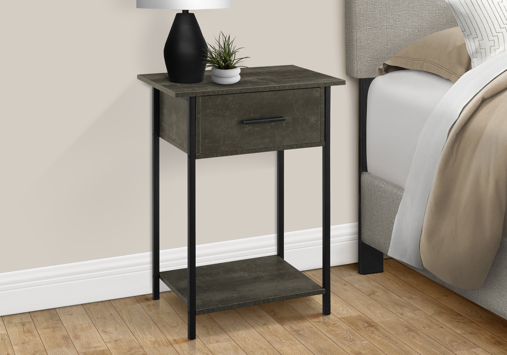 Accent Table 24"H Dark Bronze 2-Tier Storage-Accent Table-DECOROLALA