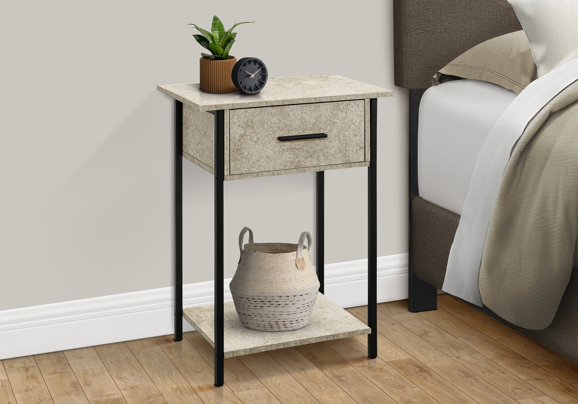 Accent Table 24"H Dark Bronze 2-Tier Storage-Accent Table-DECOROLALA