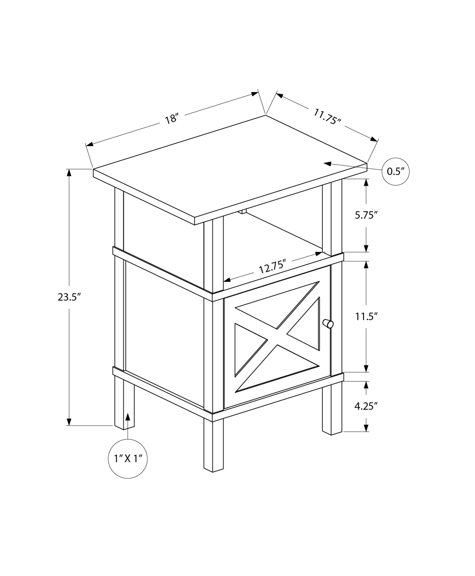 Accent Table - 24"H / Dark Bronze / Black Metal-Accent Table-DECOROLALA