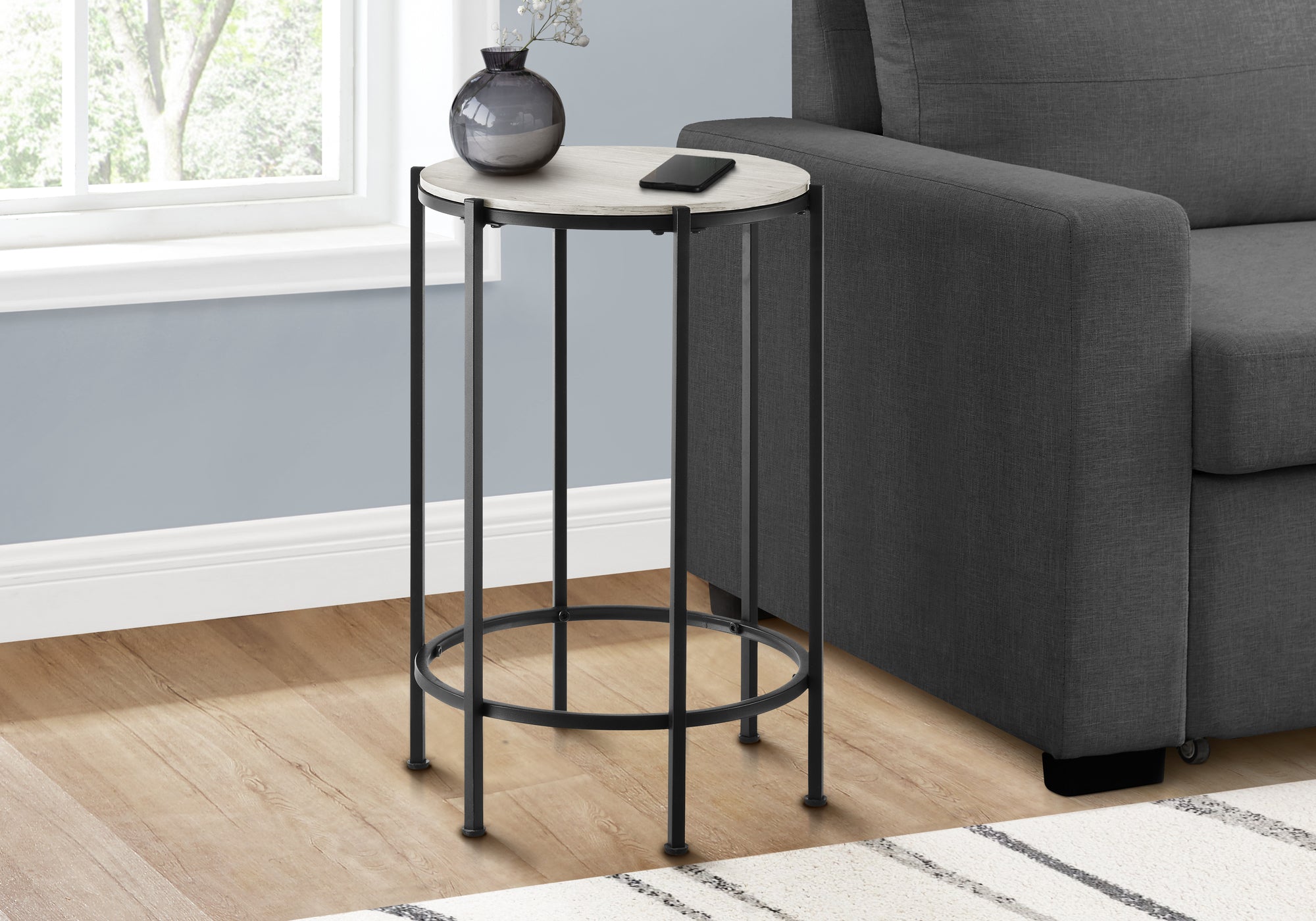 Accent Table 24"H Dark Bronze Round Side Table-Accent Table-DECOROLALA