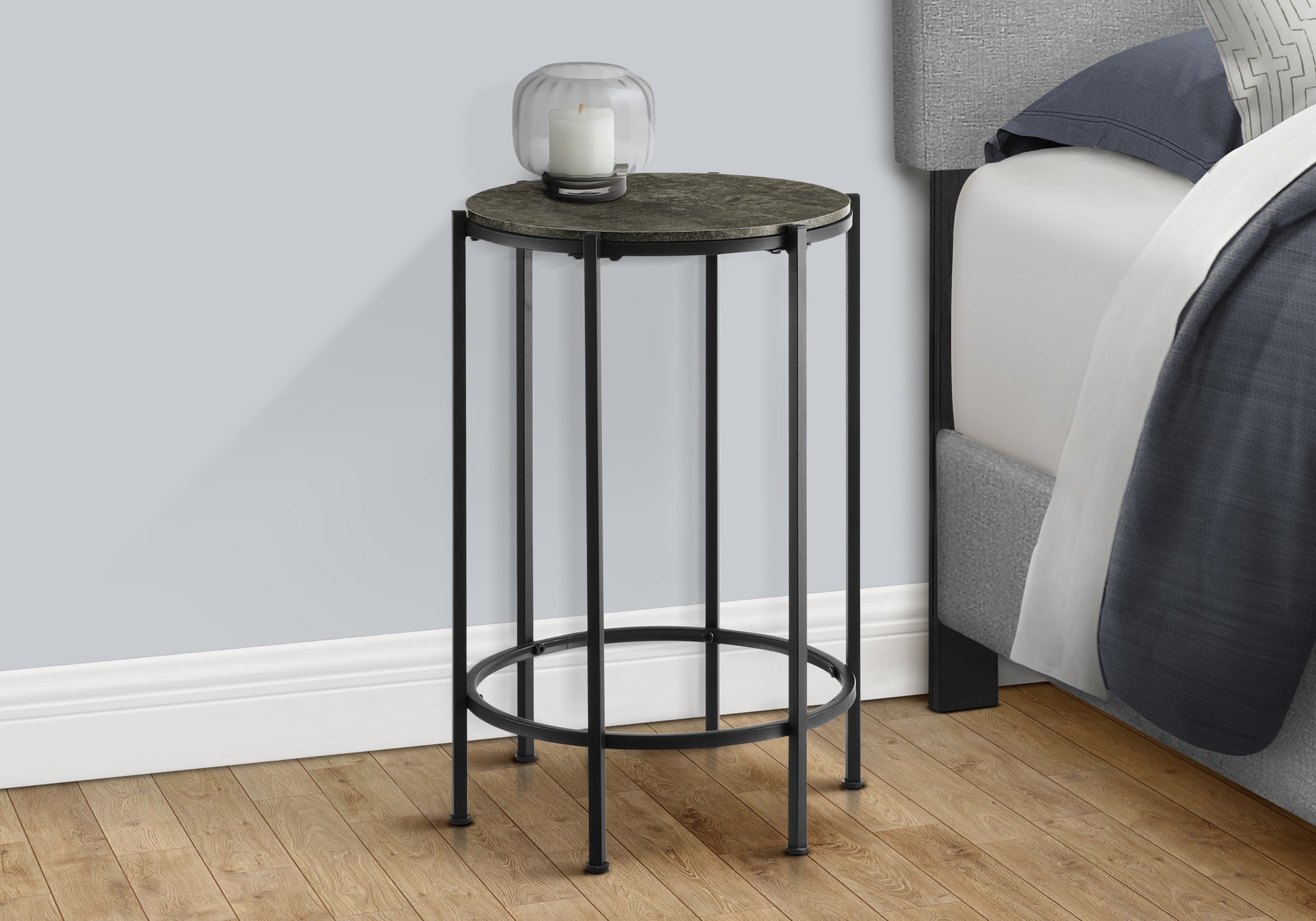 Accent Table 24"H Dark Bronze Round Side Table-Accent Table-DECOROLALA