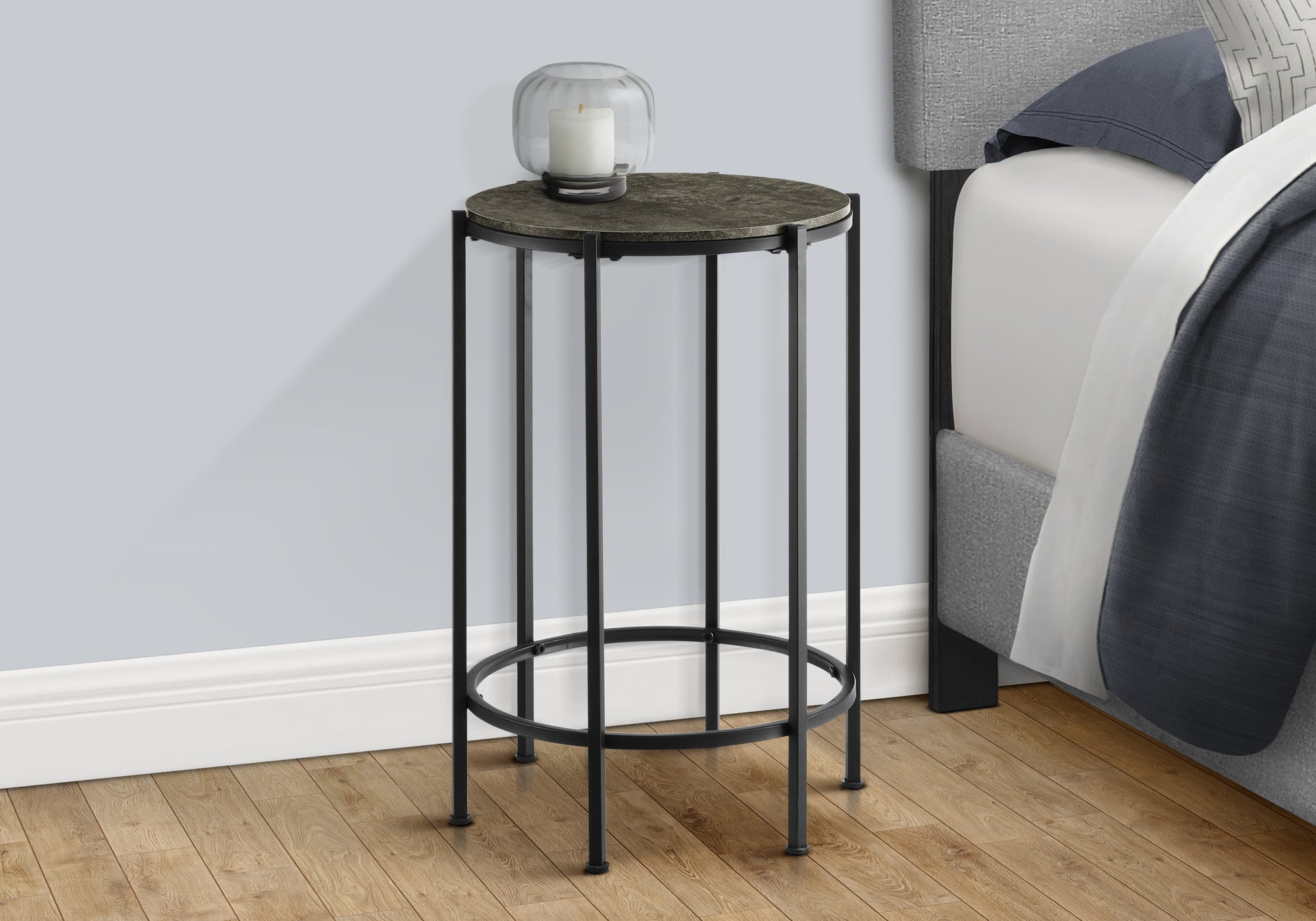 Accent Table 24"H Dark Bronze Round Side Table-Accent Table-DECOROLALA