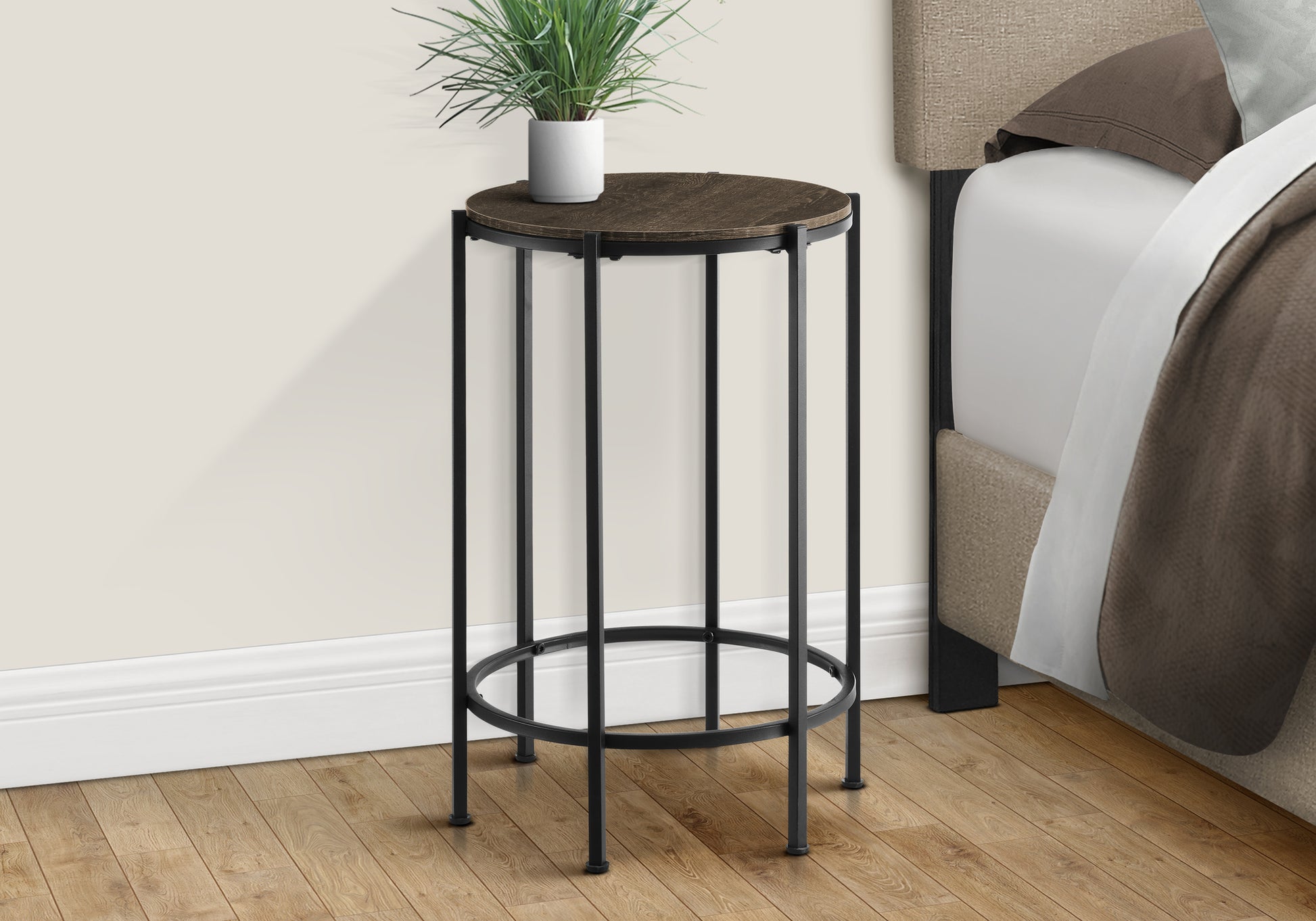 Accent Table 24"H Dark Bronze Round Side Table-Accent Table-DECOROLALA