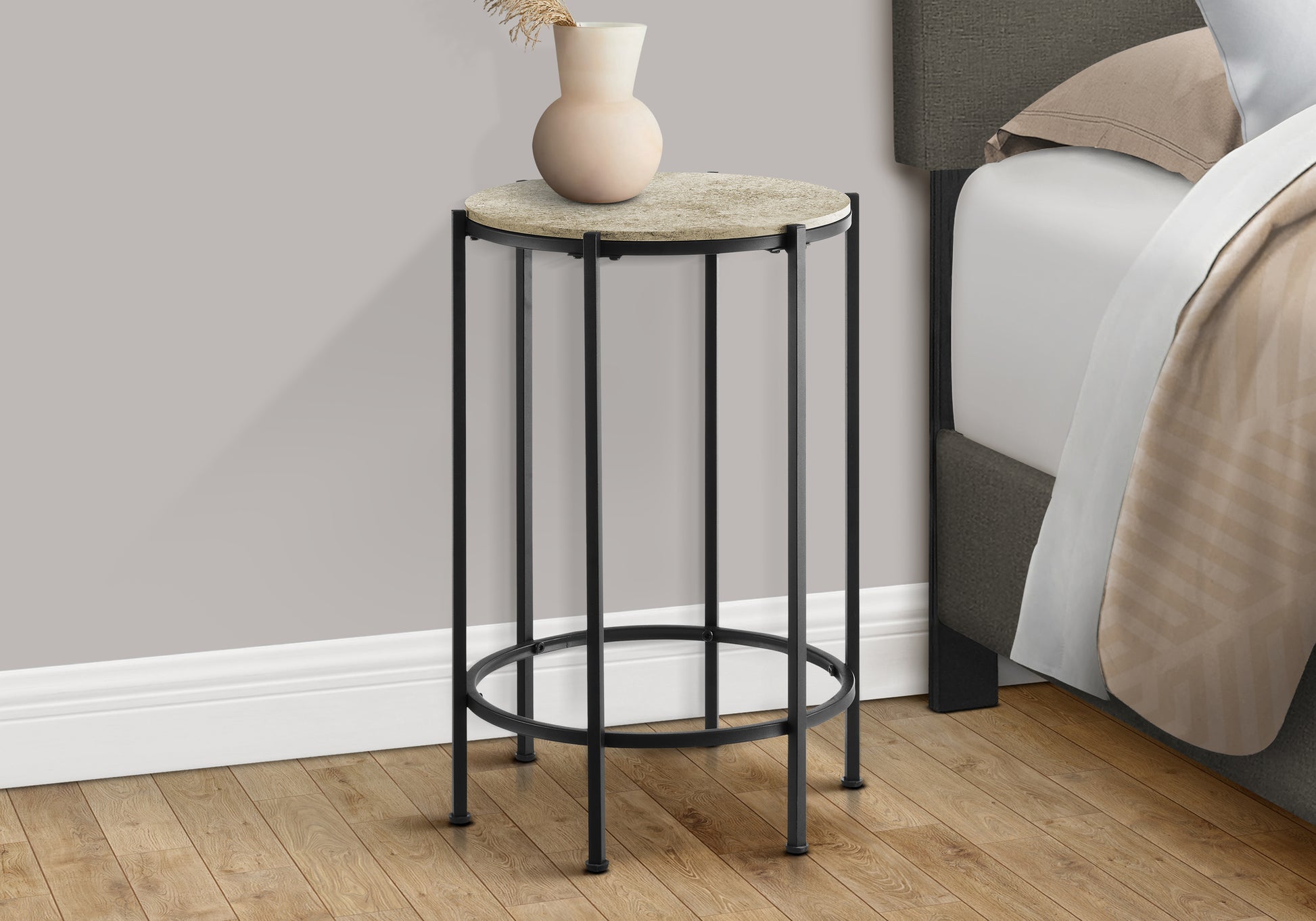 Accent Table 24"H Dark Bronze Round Side Table-Accent Table-DECOROLALA