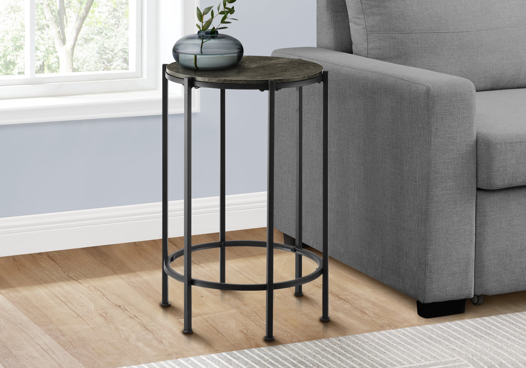 Accent Table 24"H Dark Bronze Round Side Table-Accent Table-DECOROLALA