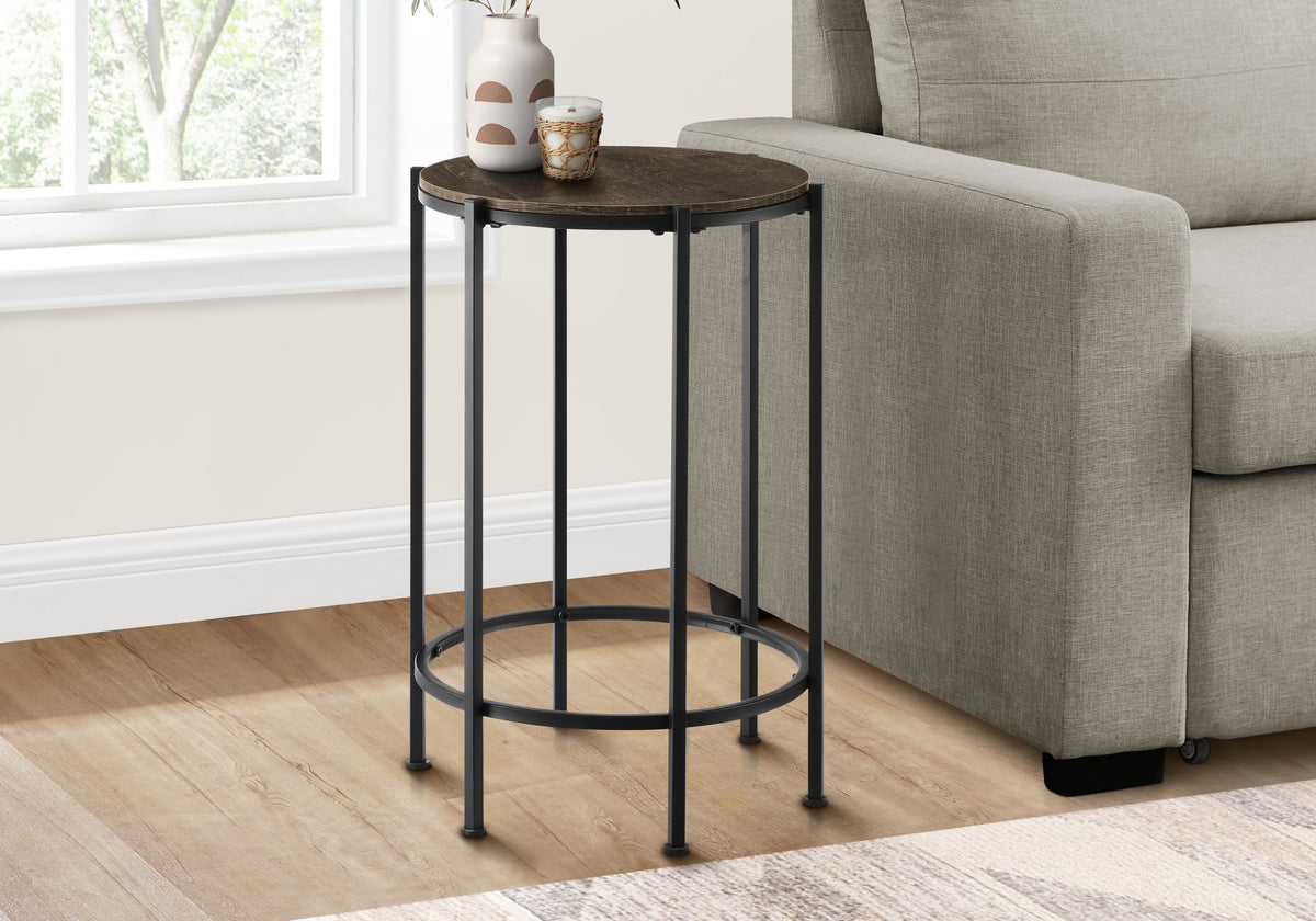 Accent Table 24"H Dark Bronze Round Side Table-Accent Tables-DECOROLALA