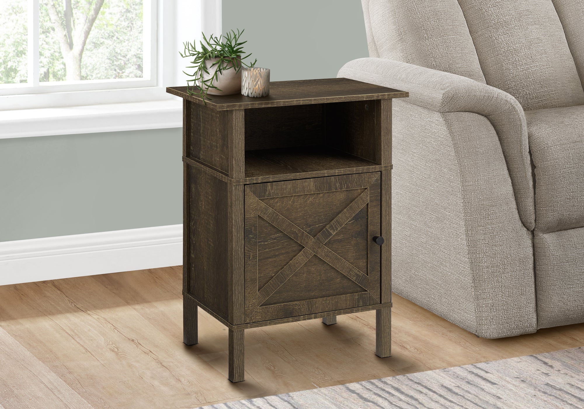 Accent Table 24"H Dark Bronze with Storage-Accent Table-DECOROLALA
