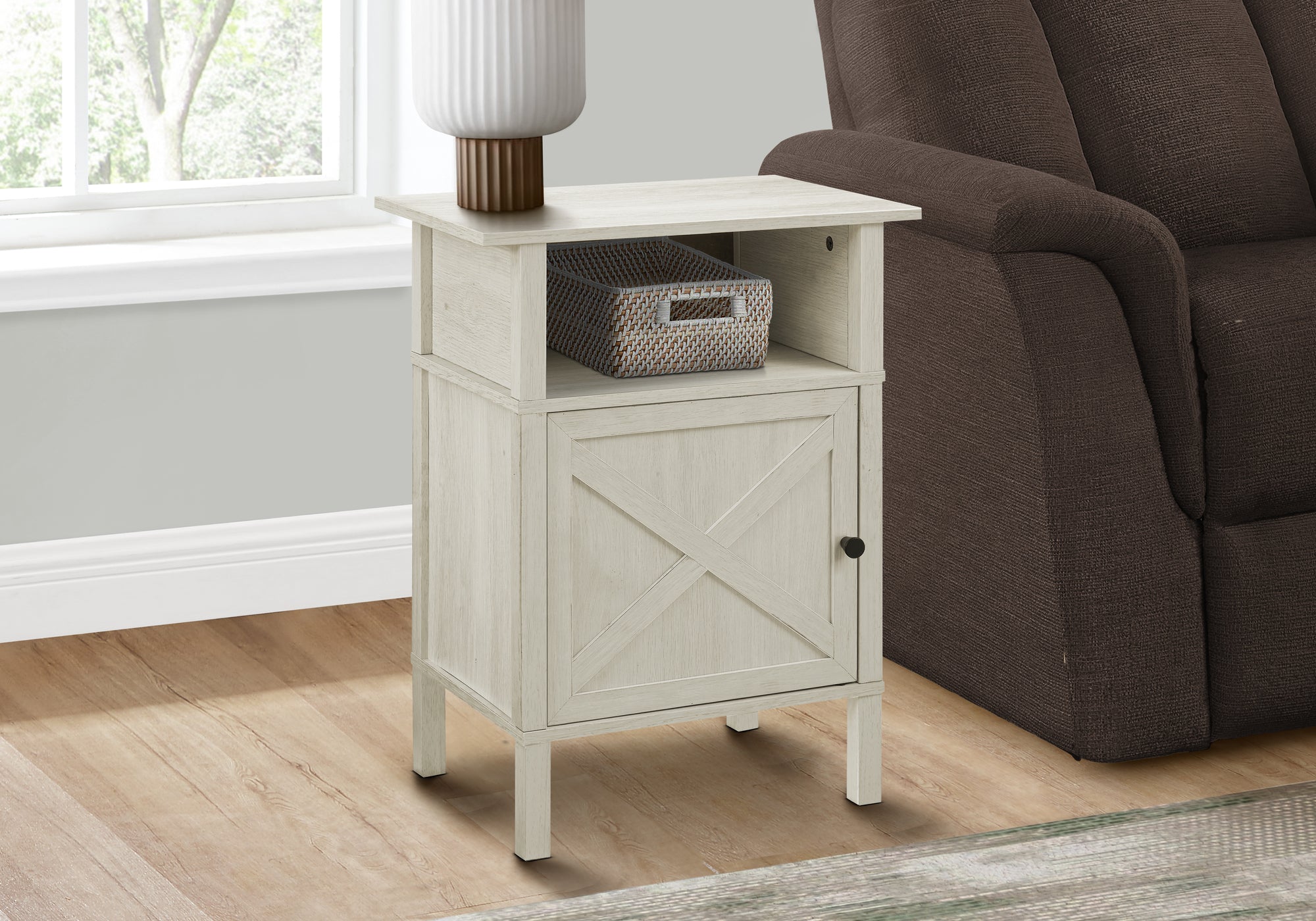 Accent Table 24"H Dark Bronze with Storage-Accent Table-DECOROLALA