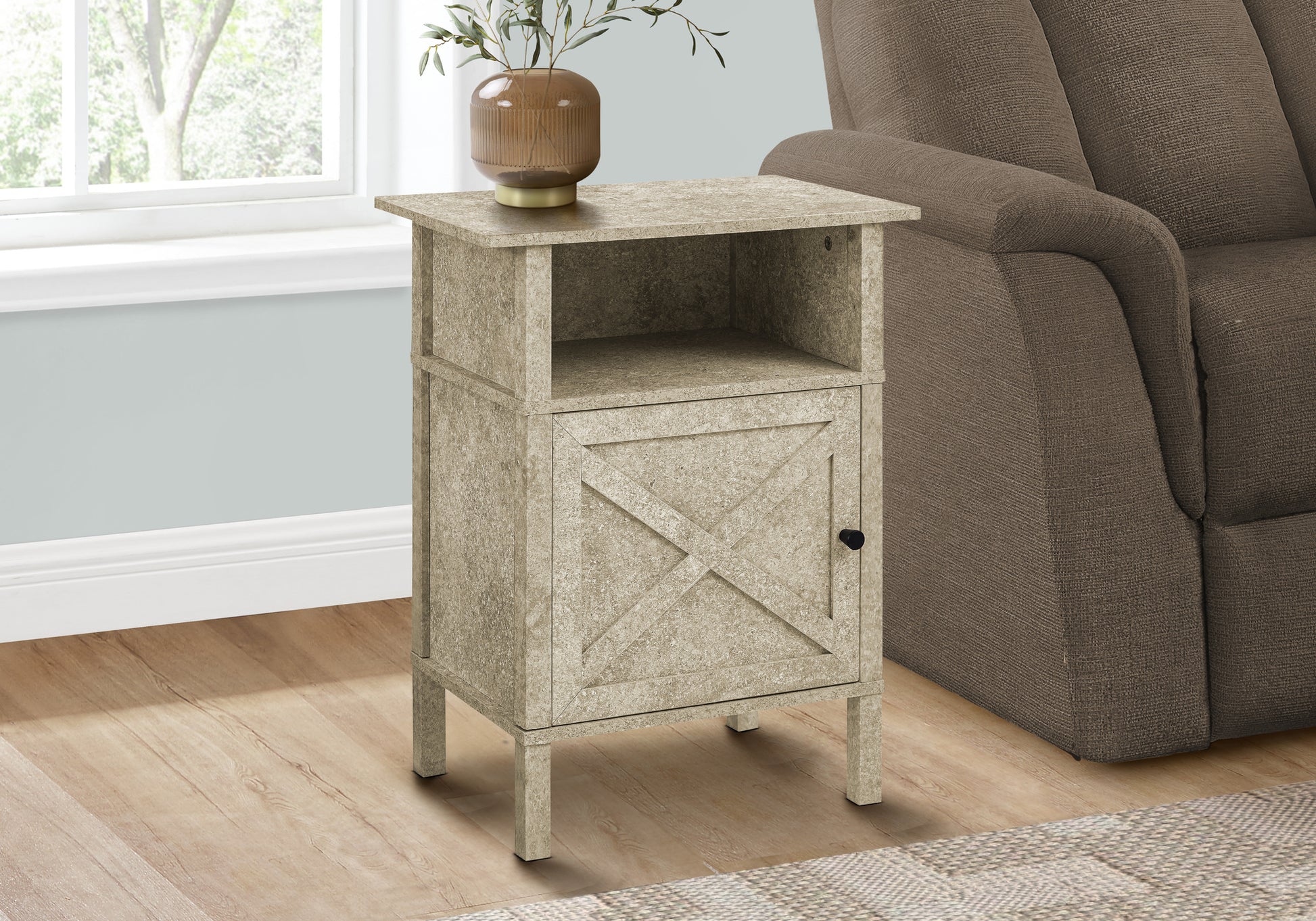 Accent Table 24"H Dark Bronze with Storage-Accent Table-DECOROLALA