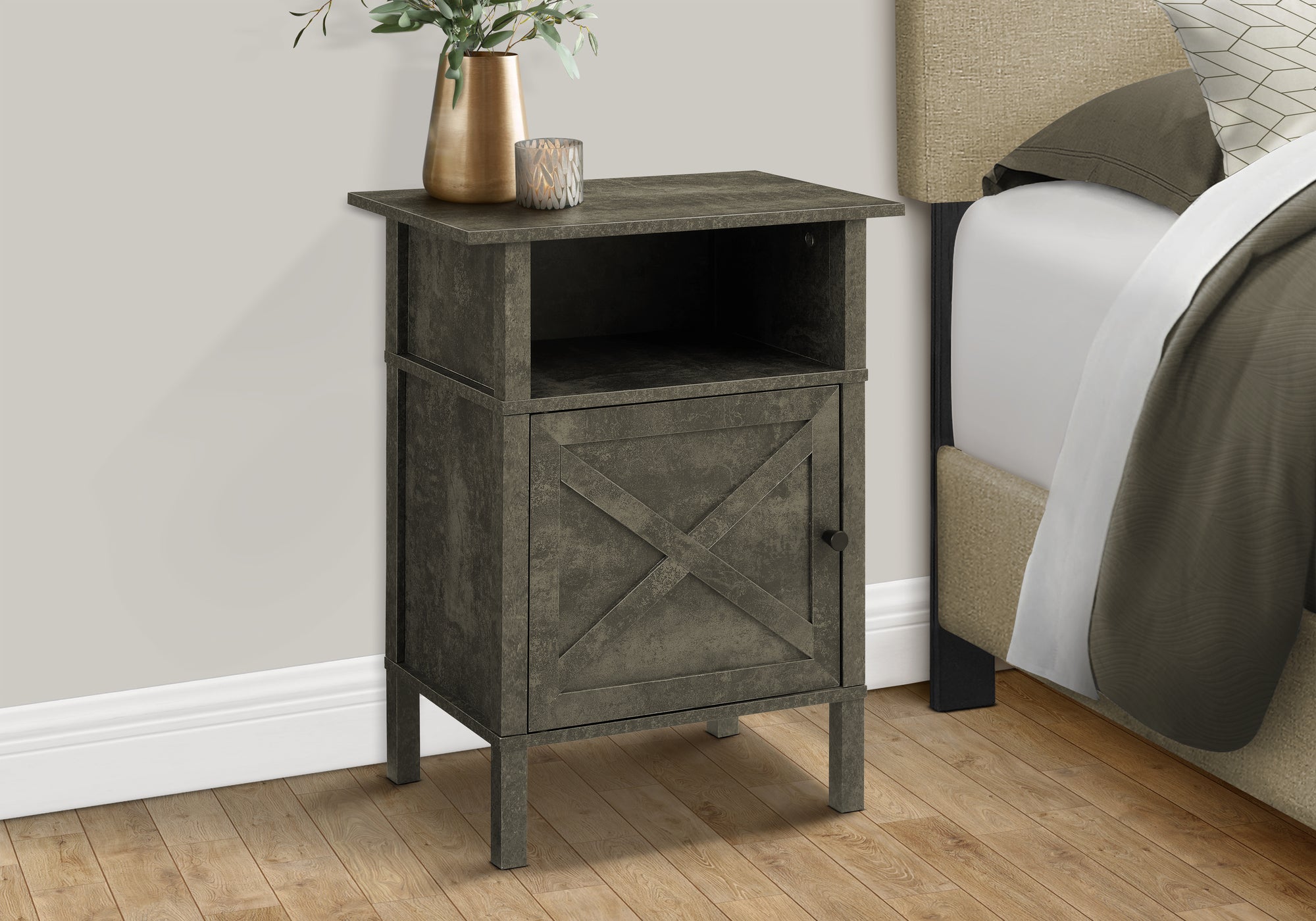 Accent Table 24"H Dark Bronze with Storage-Accent Table-DECOROLALA