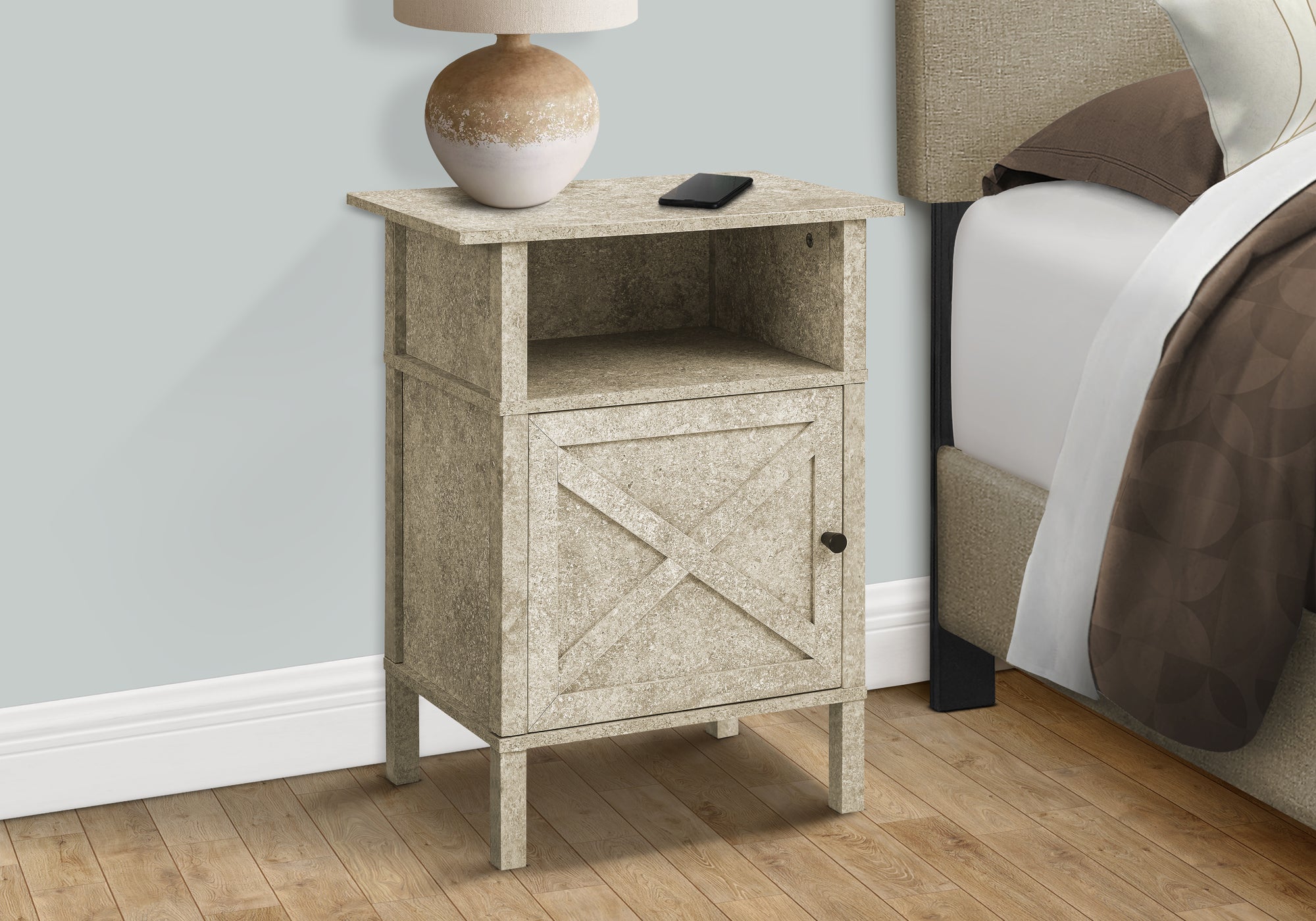 Accent Table 24"H Dark Bronze with Storage-Accent Table-DECOROLALA