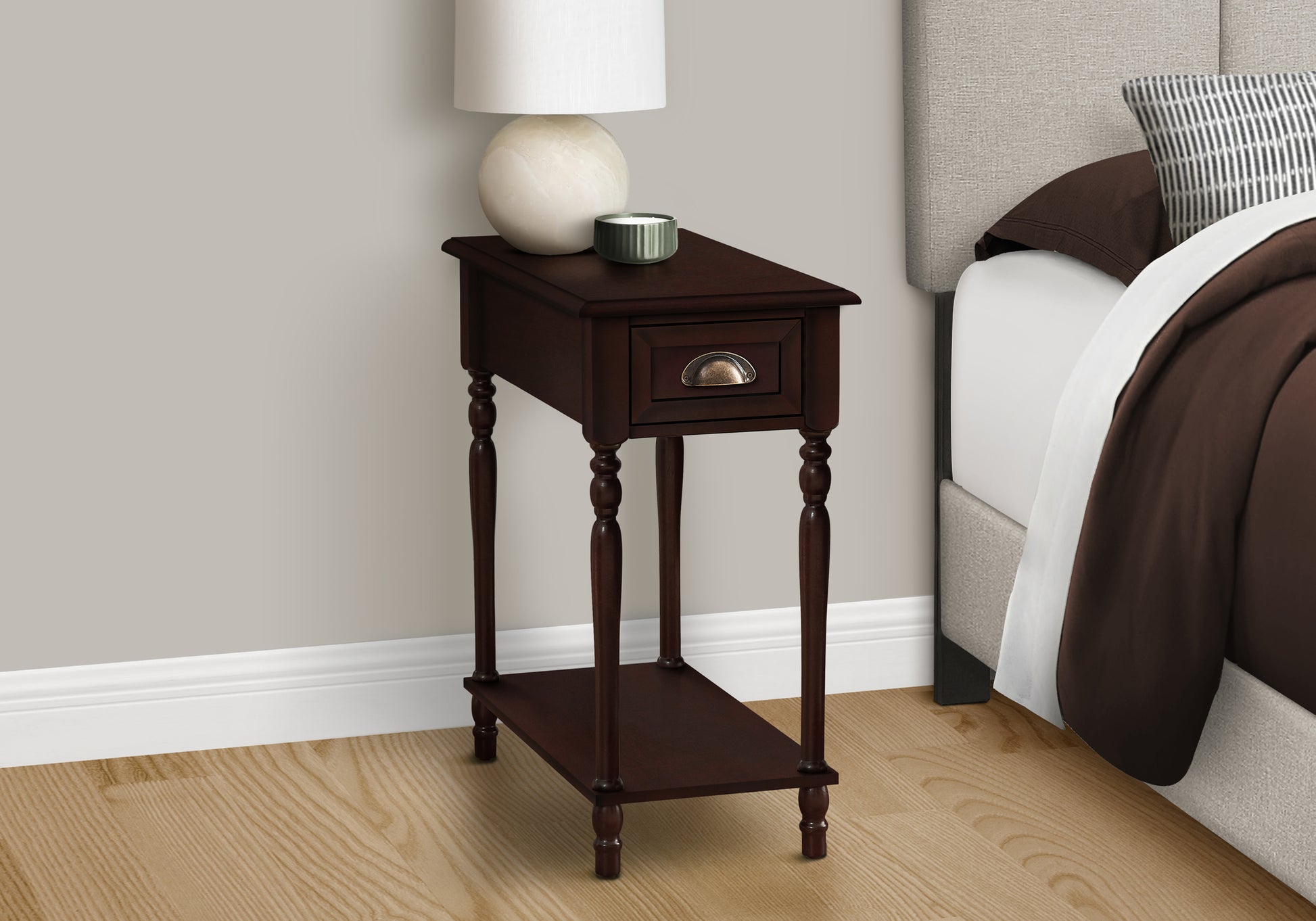 Accent Table - 24"H / Dark Green Veneer End Table-Accent Table-DECOROLALA