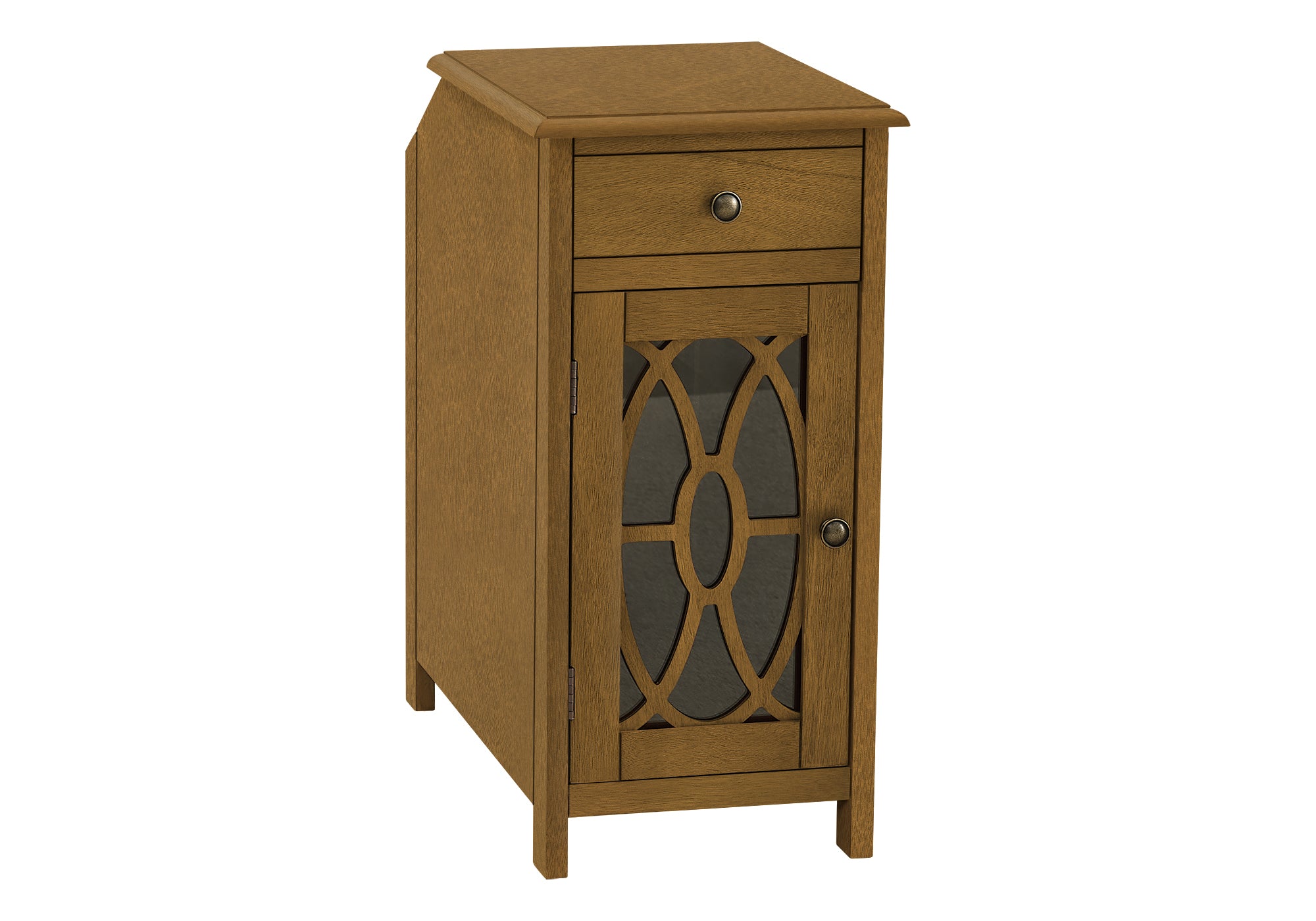 Accent Table 24"H Dark Taupe Veneer End Table-Accent Table-DECOROLALA