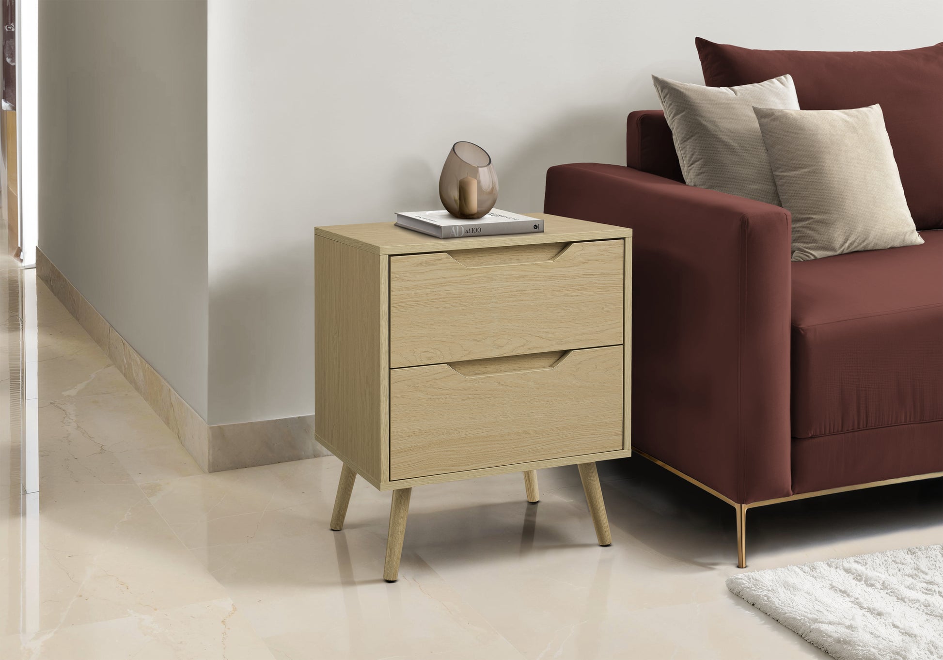 Accent Table - 24"H / End Table With 2 Drawers-Accent Table-DECOROLALA