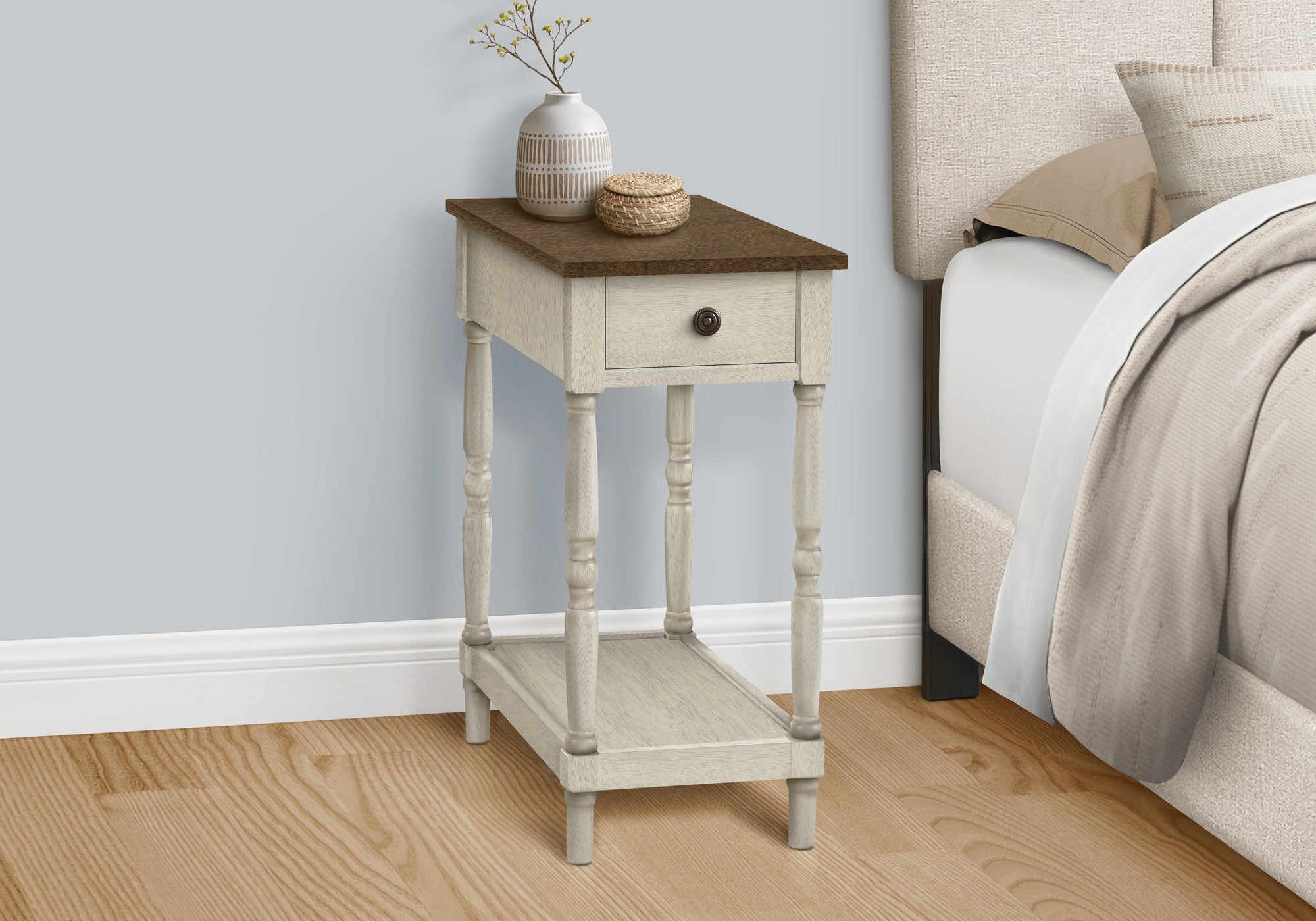Accent Table - 24"H Espresso Veneer End Table-Accent Table-DECOROLALA
