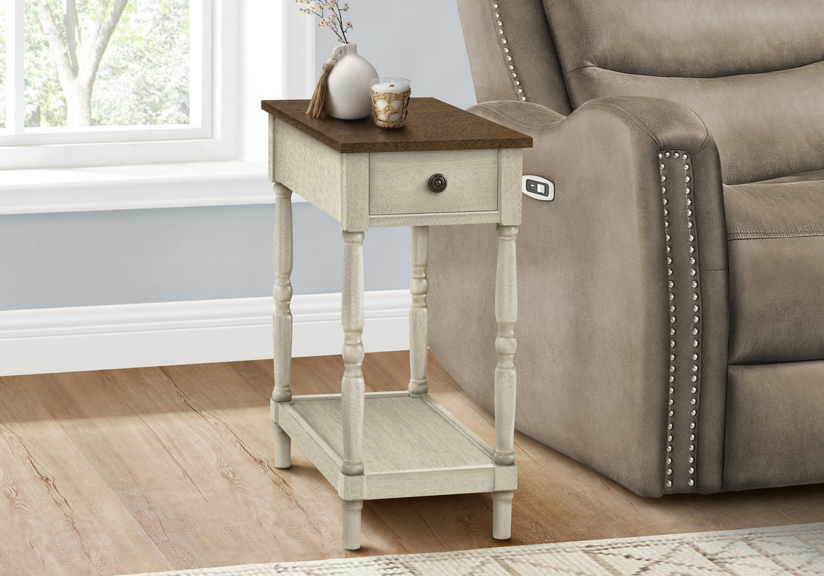 Accent Table - 24"H Espresso Veneer End Table-Accent Tables-DECOROLALA
