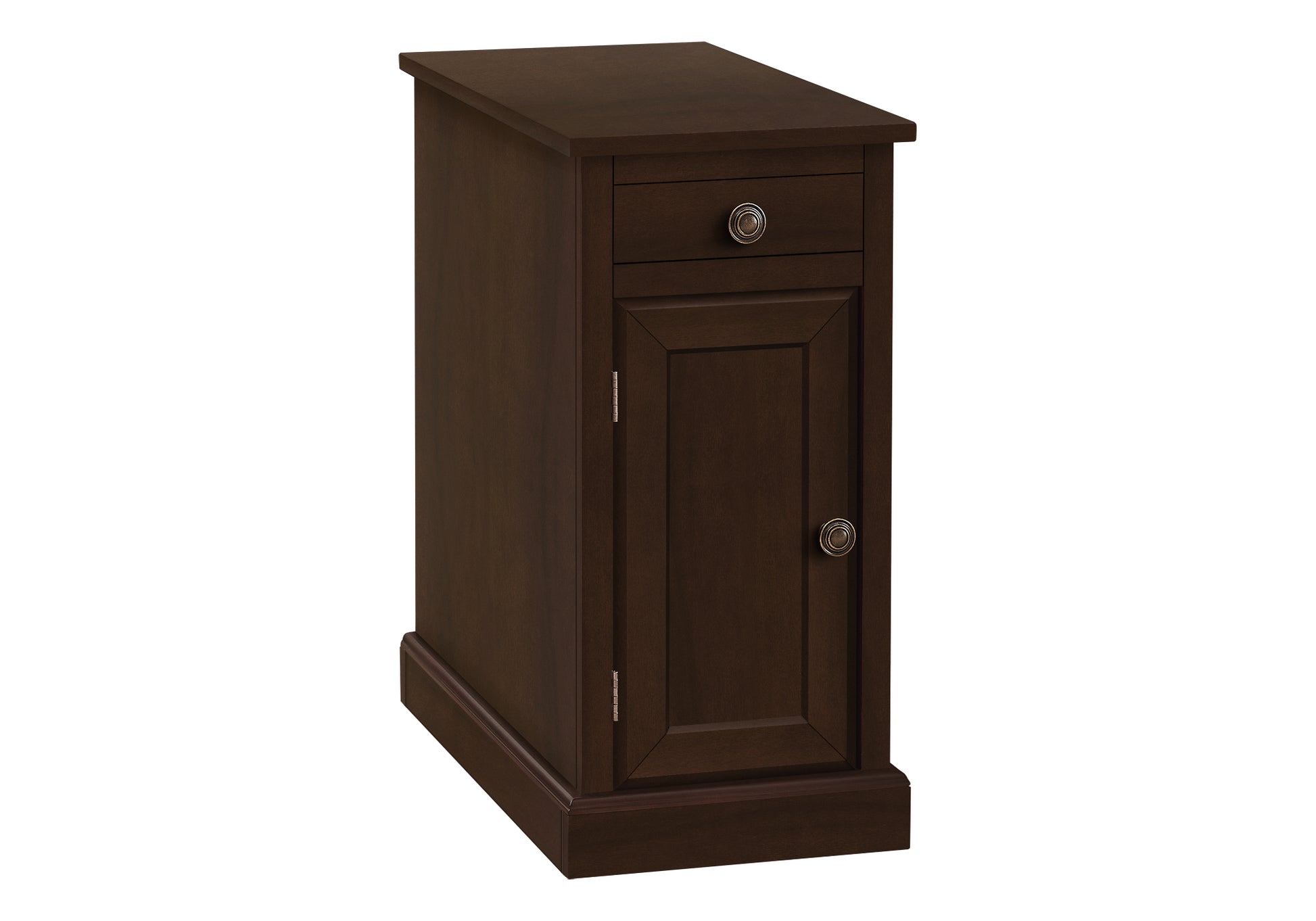 Accent Table 24"H Espresso Veneer End Table with Storage-Accent Table-DECOROLALA