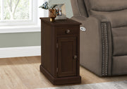 Accent Table 24"H Espresso Veneer End Table with Storage-Accent Table-DECOROLALA