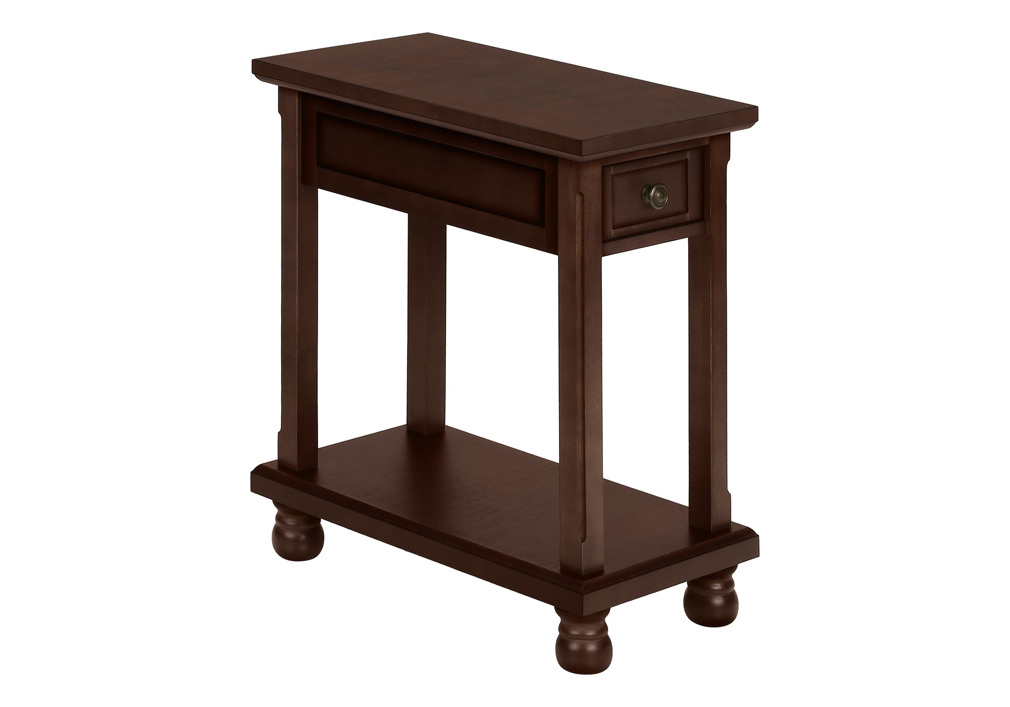 Accent Table 24"H Espresso Veneer with Drawer-Accent Table-DECOROLALA