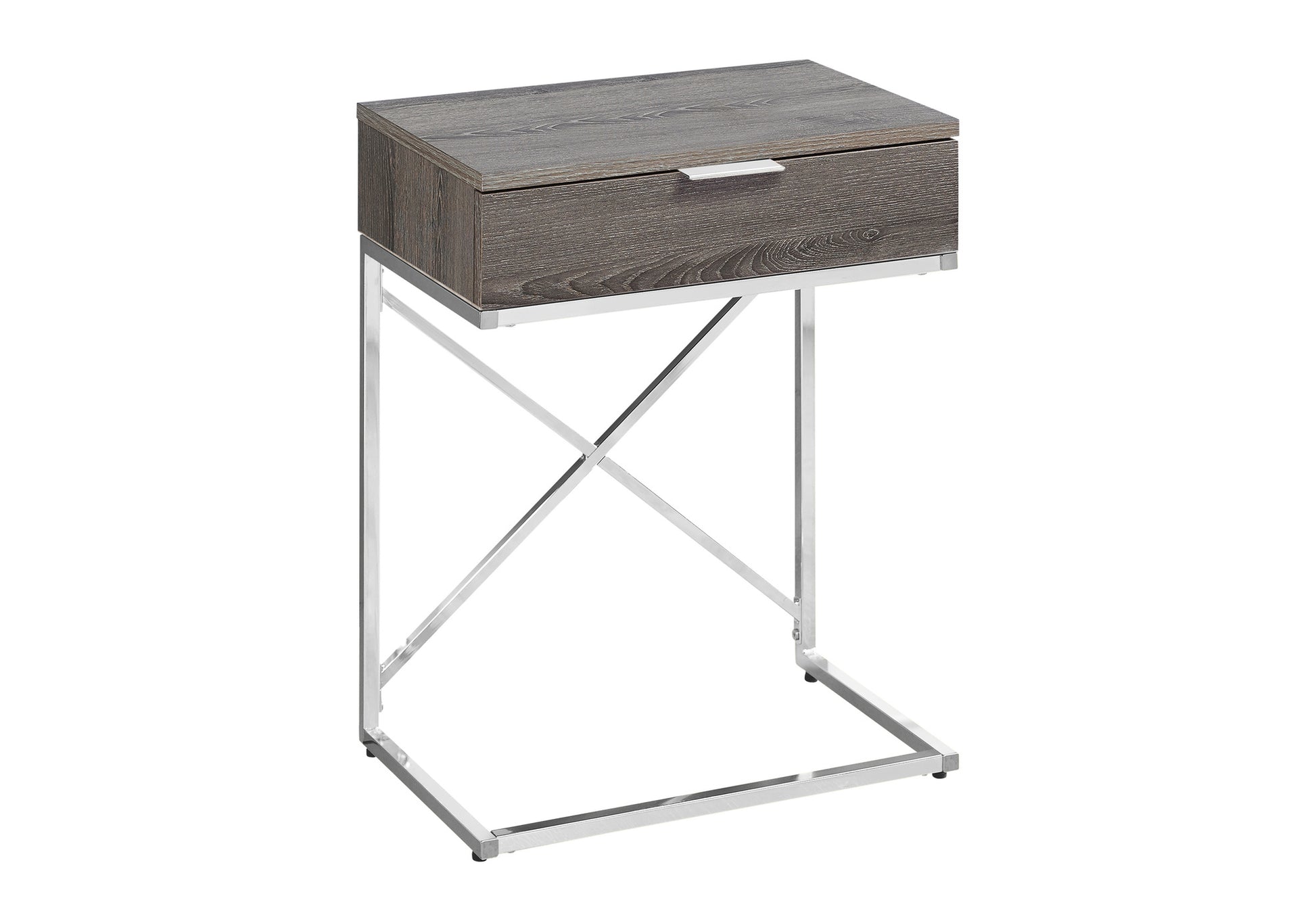 Accent Table 24"H Glossy White Chrome Base-Accent Table-DECOROLALA