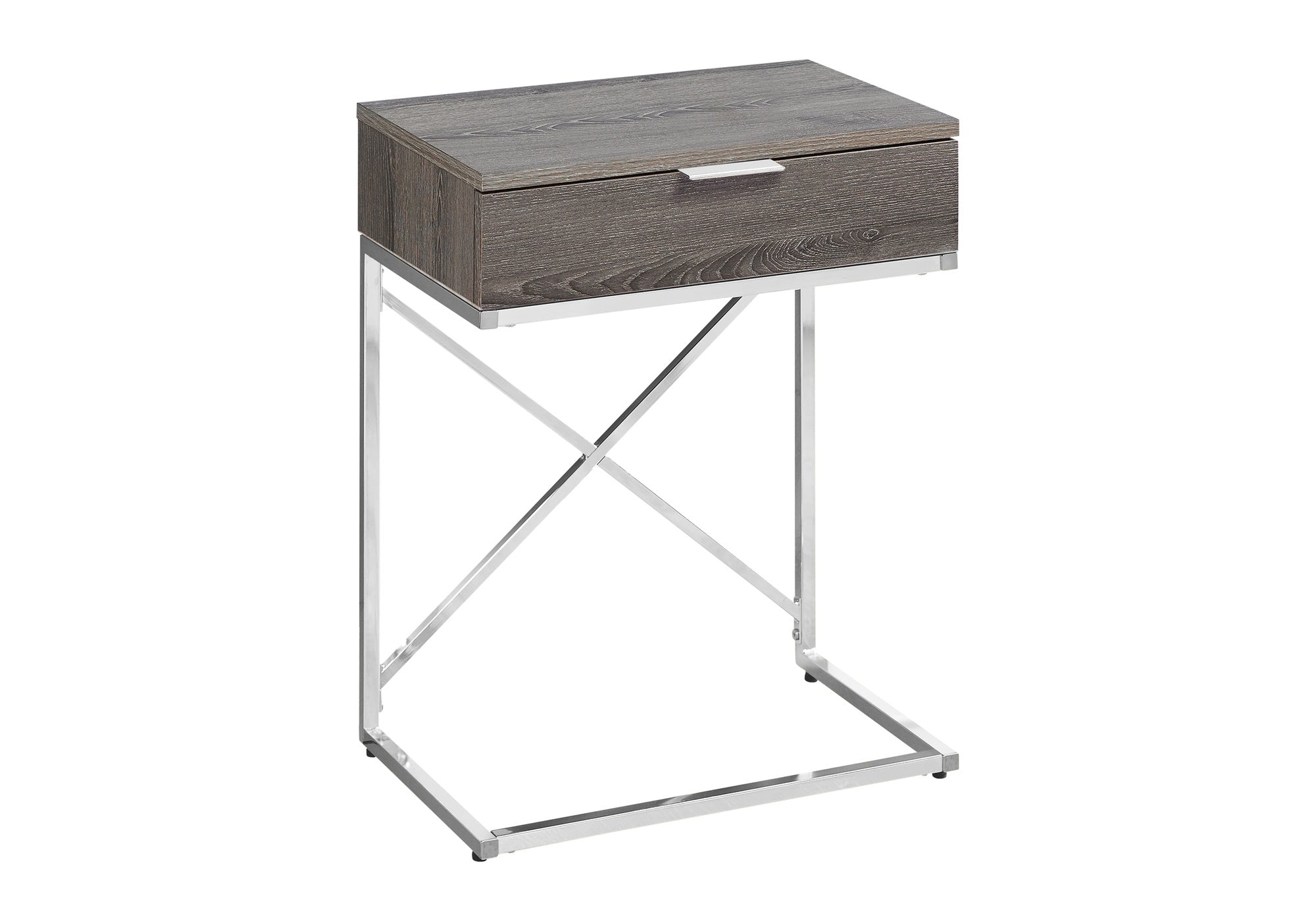 Accent Table 24"H Glossy White Chrome Base-Accent Table-DECOROLALA