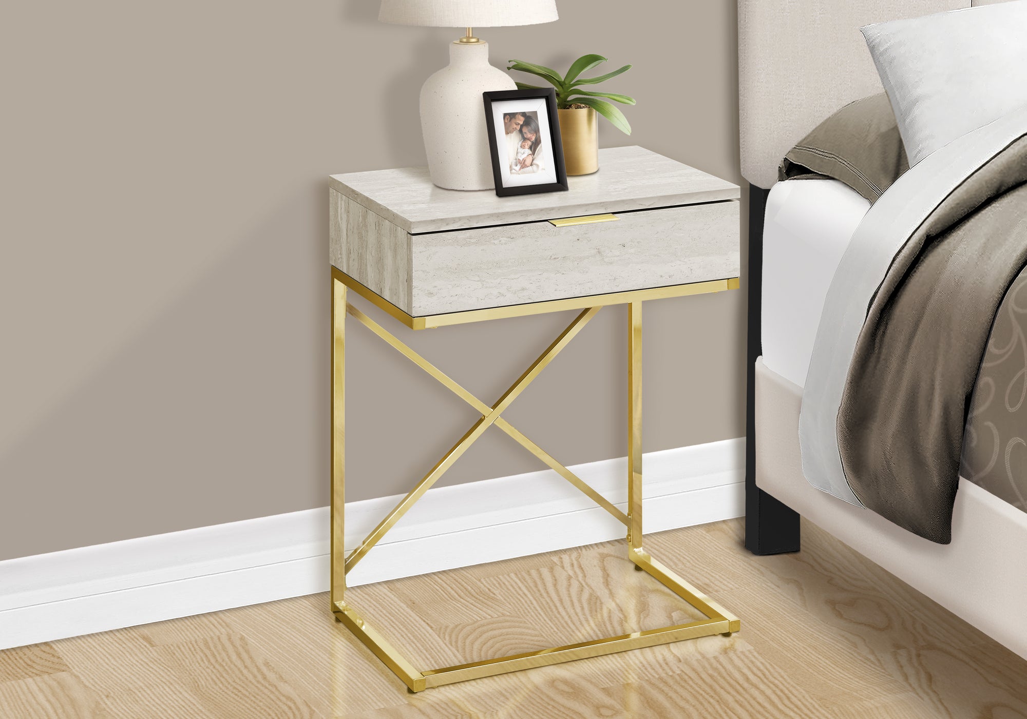 Accent Table 24"H Glossy White Chrome Base-Accent Table-DECOROLALA