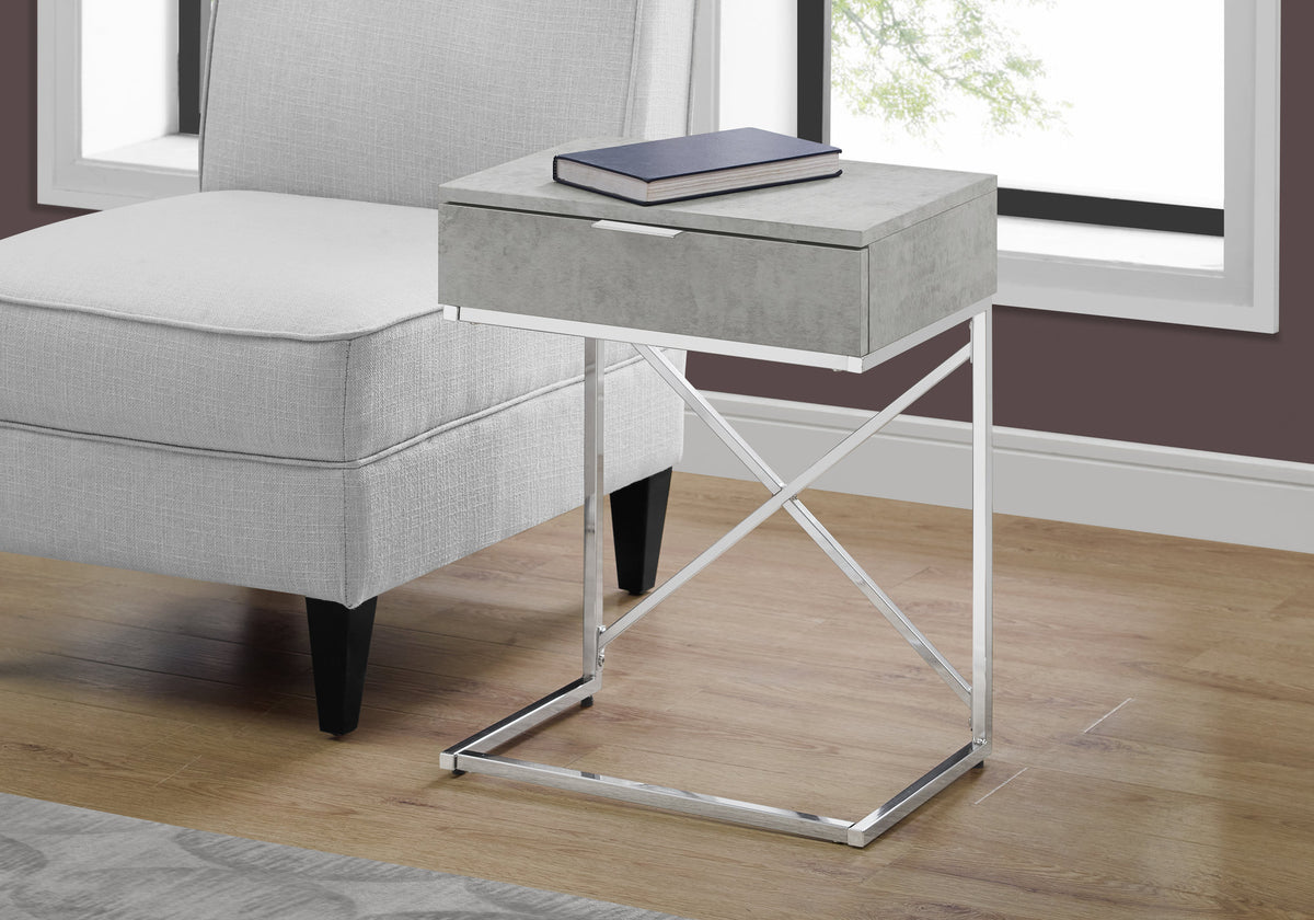 Accent Table 24"H Glossy White Chrome Base-Accent Tables-DECOROLALA