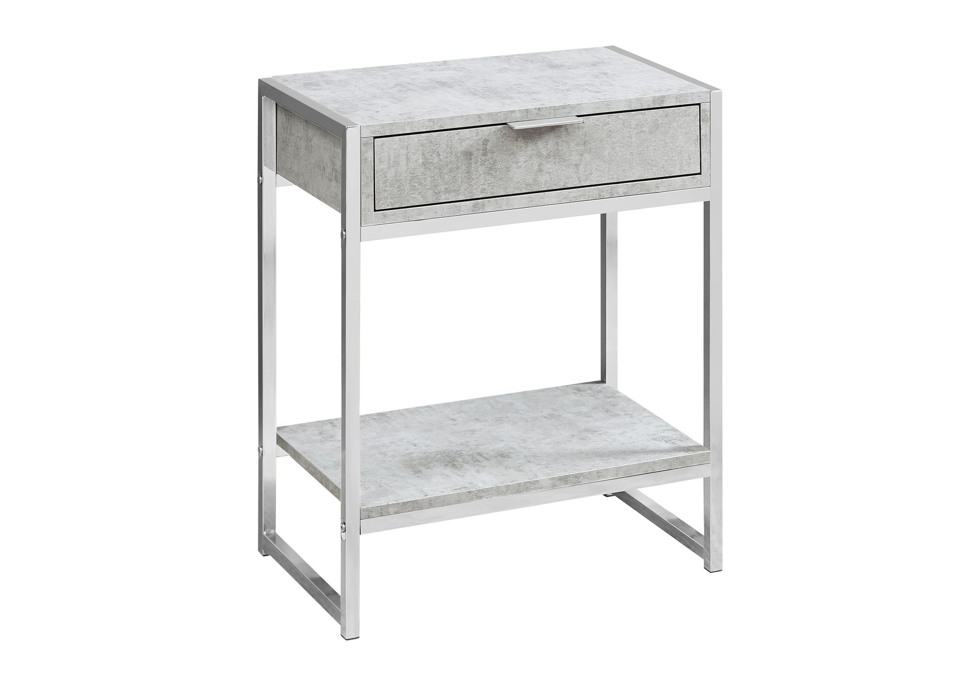Accent Table - 24"H / Glossy White / Chrome Metal-Accent Table-DECOROLALA