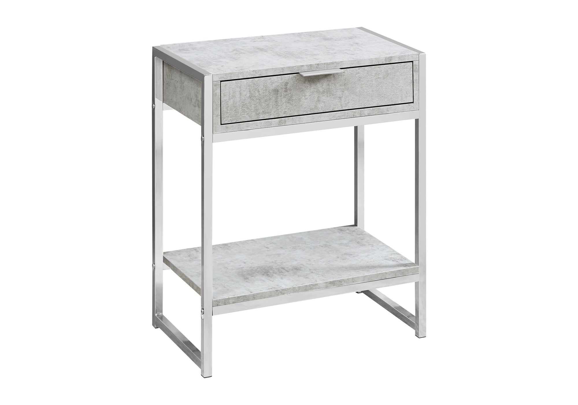Accent Table - 24"H / Glossy White / Chrome Metal-Accent Table-DECOROLALA