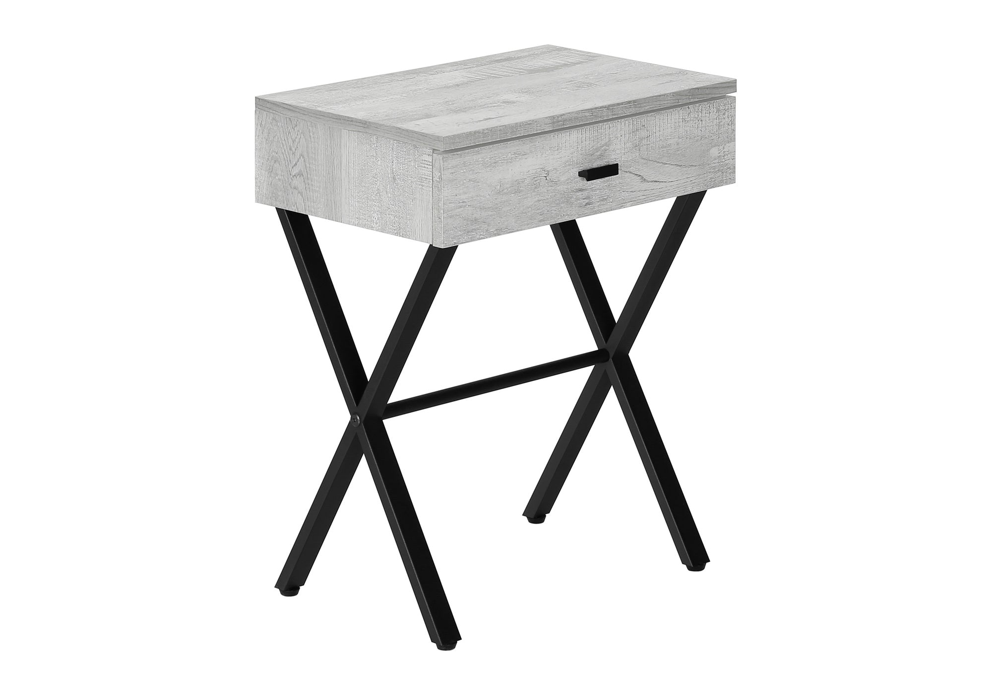 Accent Table 24"H Glossy White Chrome Metal Storage Drawer-Accent Table-DECOROLALA
