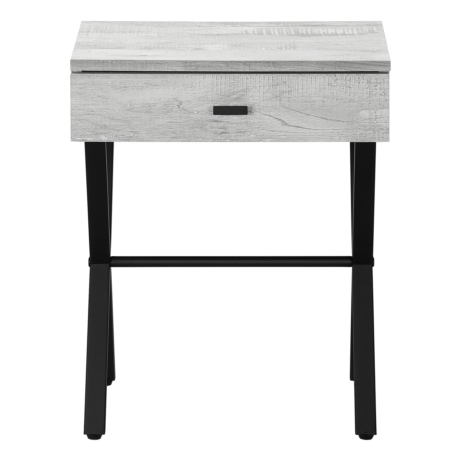 Accent Table 24"H Glossy White Chrome Metal Storage Drawer-Accent Table-DECOROLALA