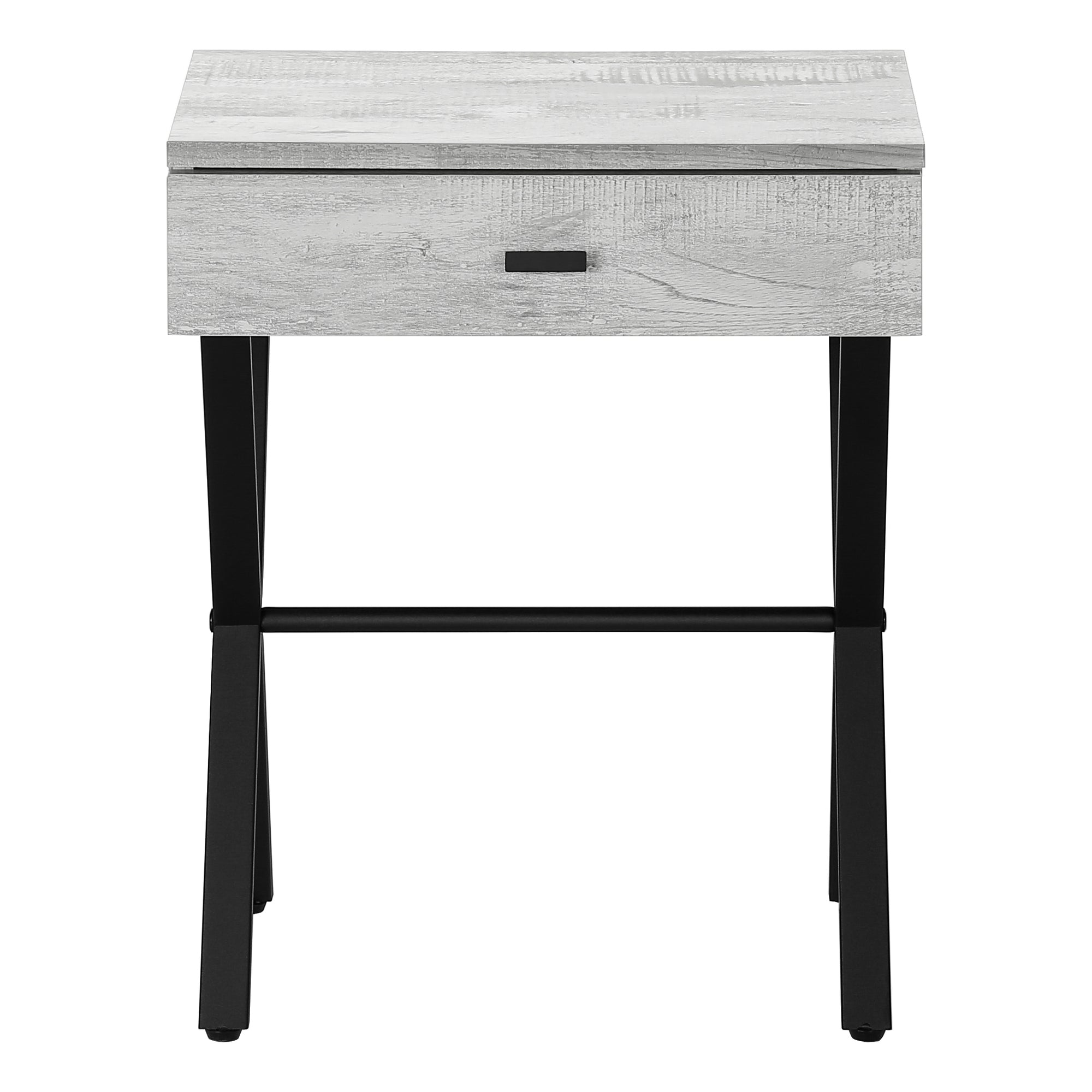 Accent Table 24"H Glossy White Chrome Metal Storage Drawer-Accent Table-DECOROLALA