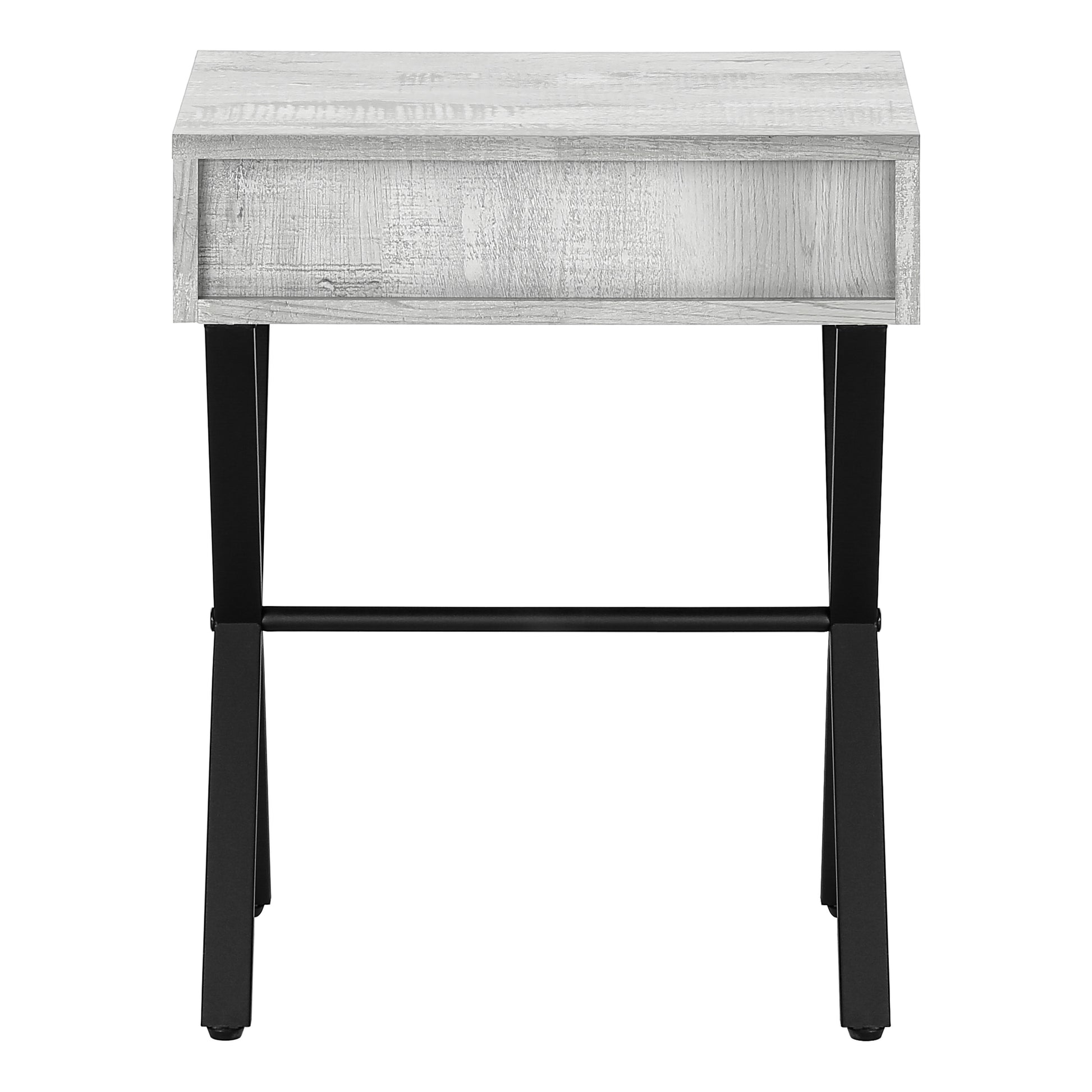 Accent Table 24"H Glossy White Chrome Metal Storage Drawer-Accent Table-DECOROLALA