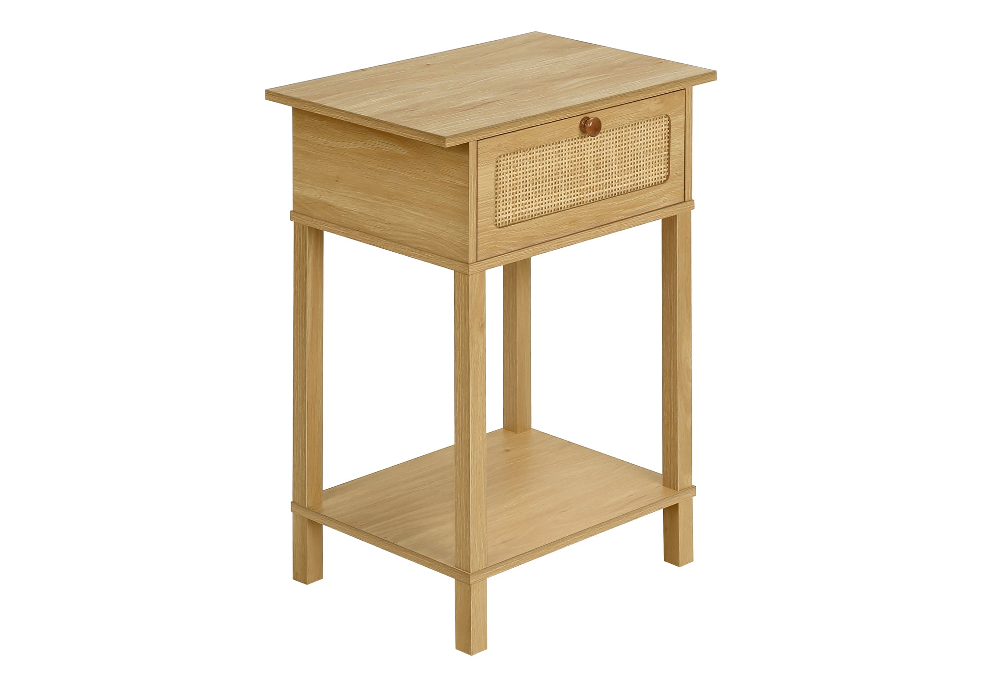 Accent Table 24"H Natural Laminate 2-Tier Storage-Accent Table-DECOROLALA