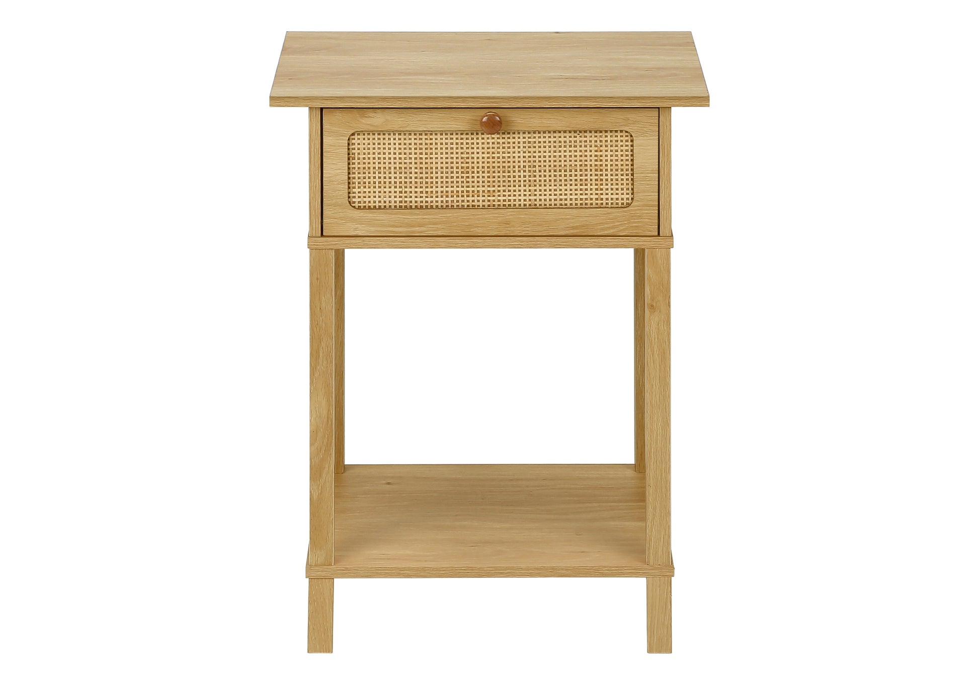 Accent Table 24"H Natural Laminate 2-Tier Storage-Accent Table-DECOROLALA