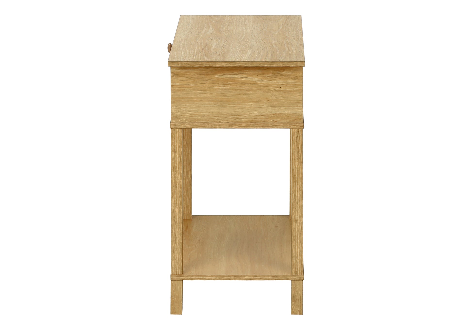 Accent Table 24"H Natural Laminate 2-Tier Storage-Accent Table-DECOROLALA