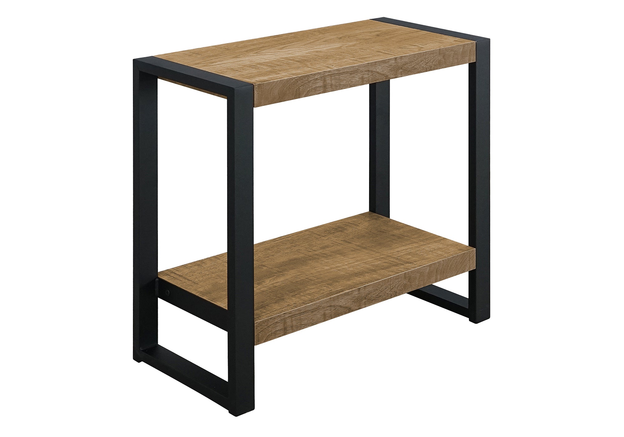 Accent Table, 24"H, Side, End, Nightstand, Lamp, Living Room, Bedroom, Mango Wood-look Laminate, Black Metal, Contemporary, Modern-DECOROLALA