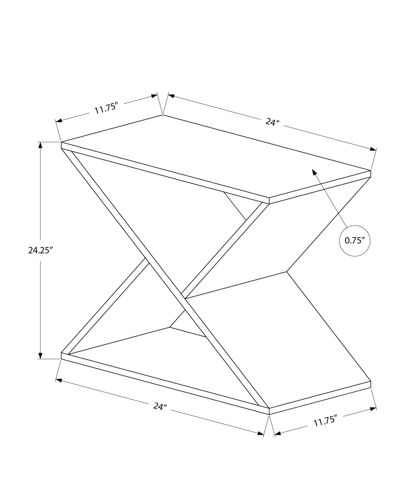 Accent Table - 24"H / Veneer End Table-Accent Table-DECOROLALA